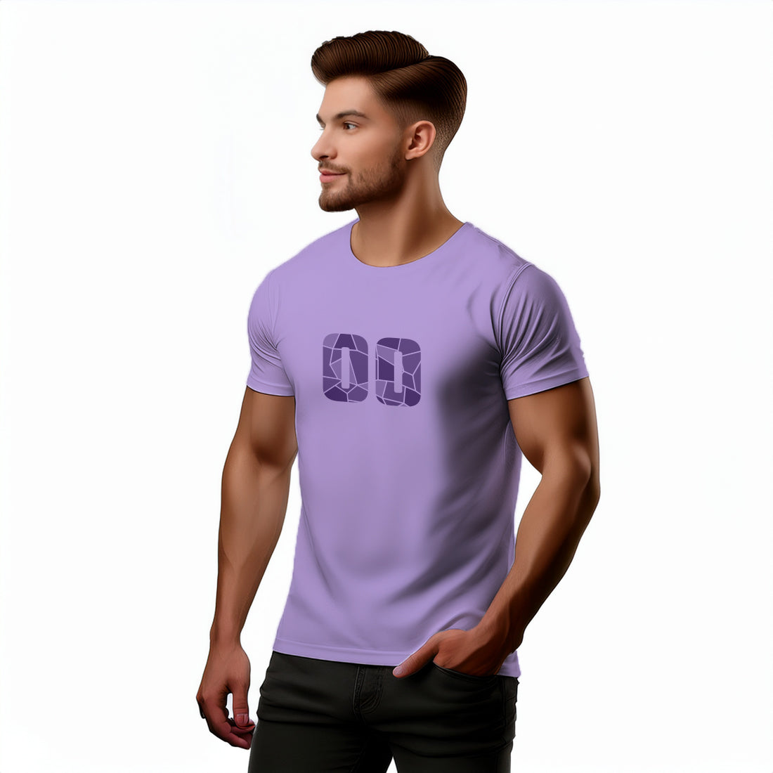 00 Number Men Unisex T-Shirt (Iris Lavender)