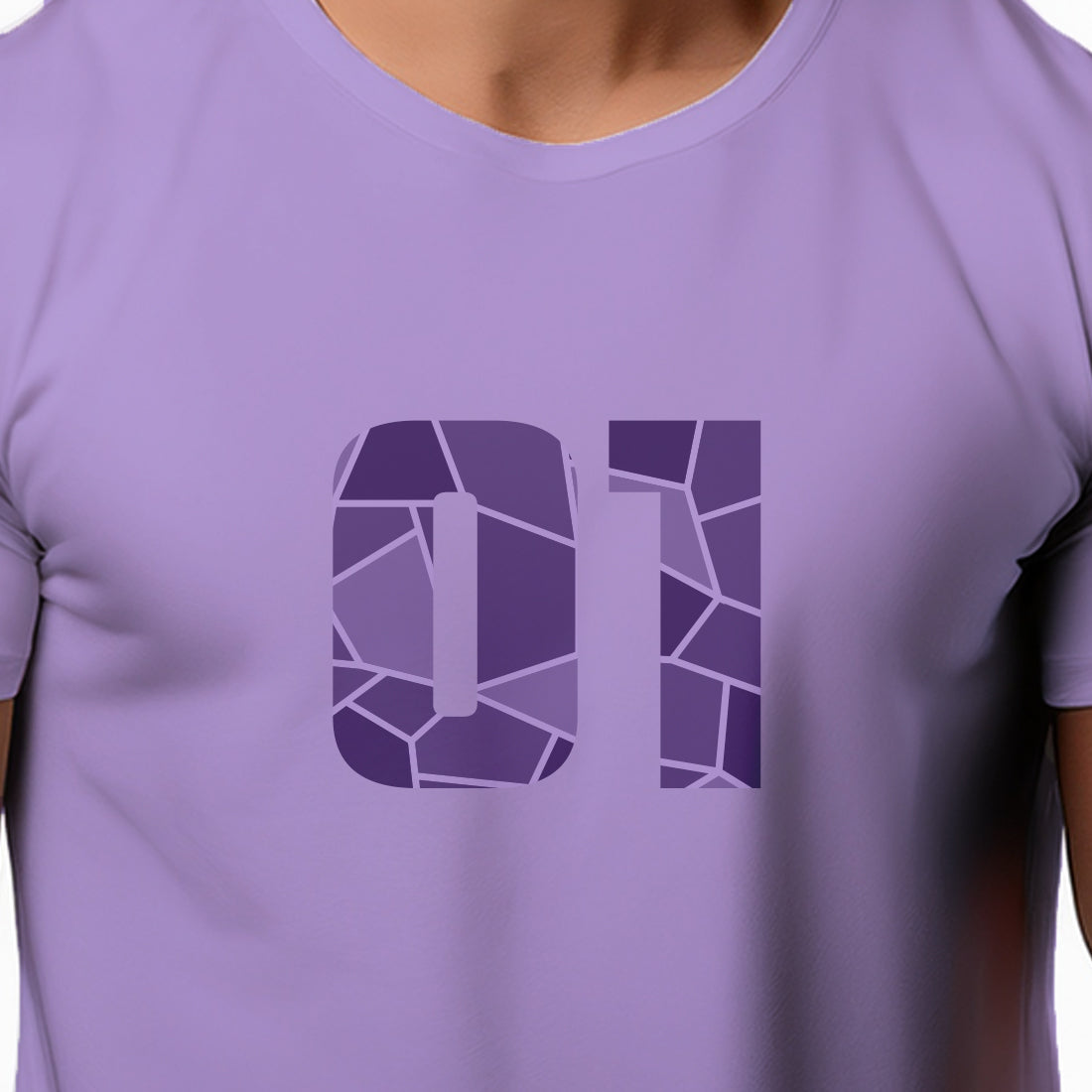 01 Number Men Unisex T-Shirt (Iris Lavender)