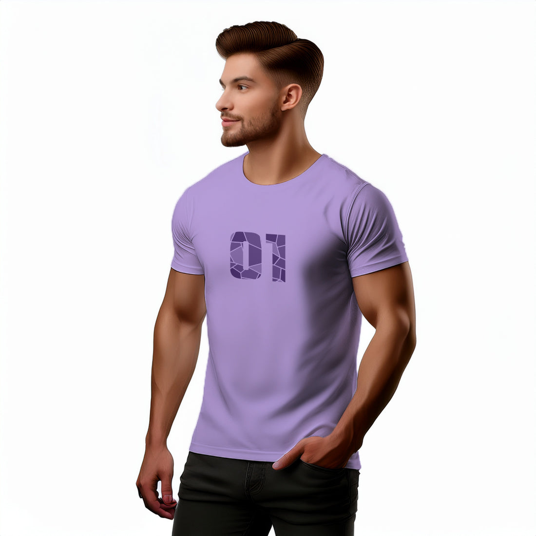 01 Number Men Unisex T-Shirt (Iris Lavender)