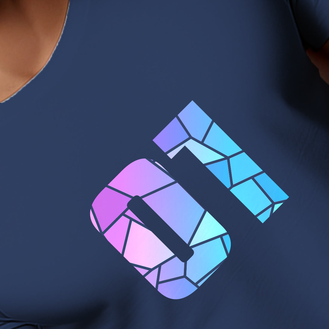 01 Number Men Unisex T-Shirt (Navy Blue)