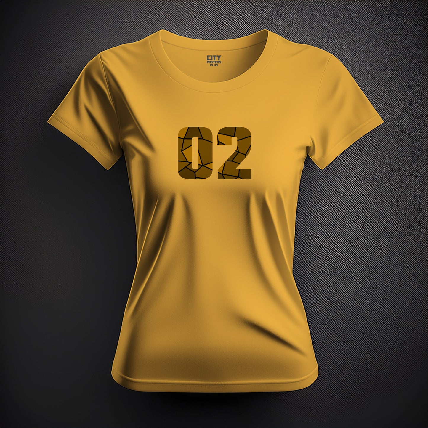 02 Number Women T-Shirt (Golden Yellow)