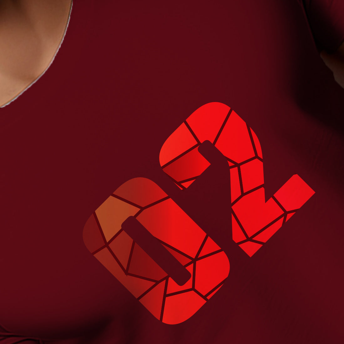 02 Number Men Unisex T-Shirt (Maroon)