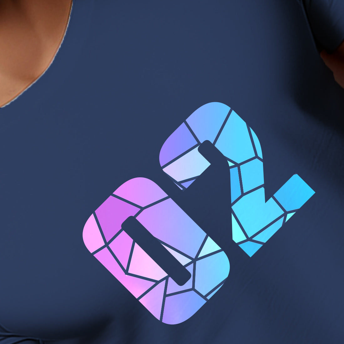 02 Number Men Unisex T-Shirt (Navy Blue)