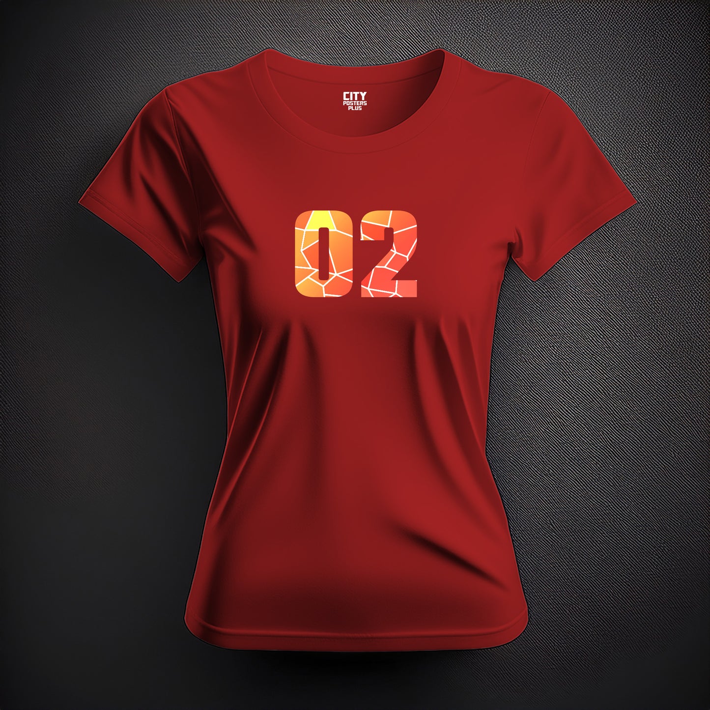 02 Number Women T-Shirt (Red)