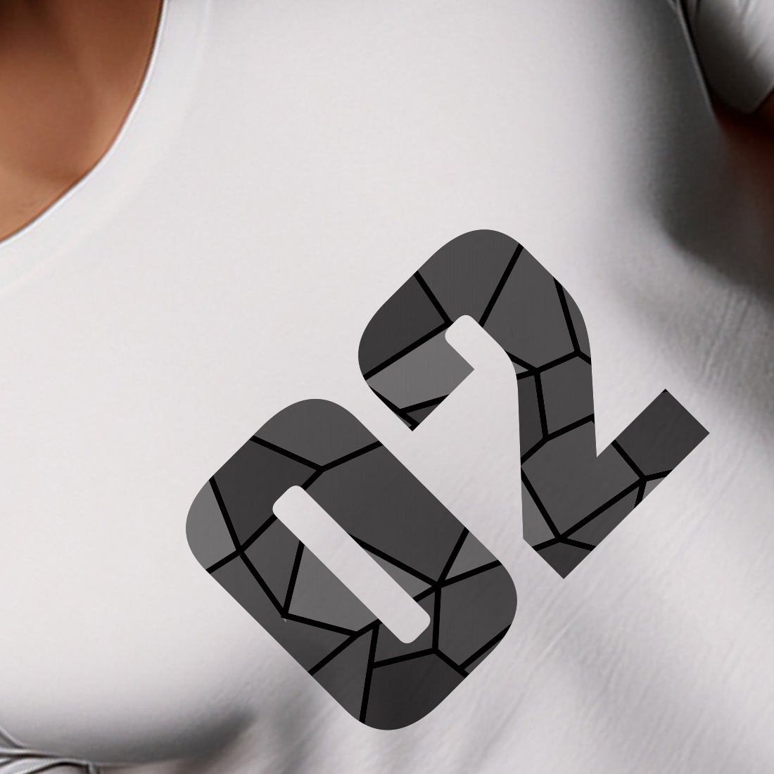 02 Number Men Unisex T-Shirt (White)