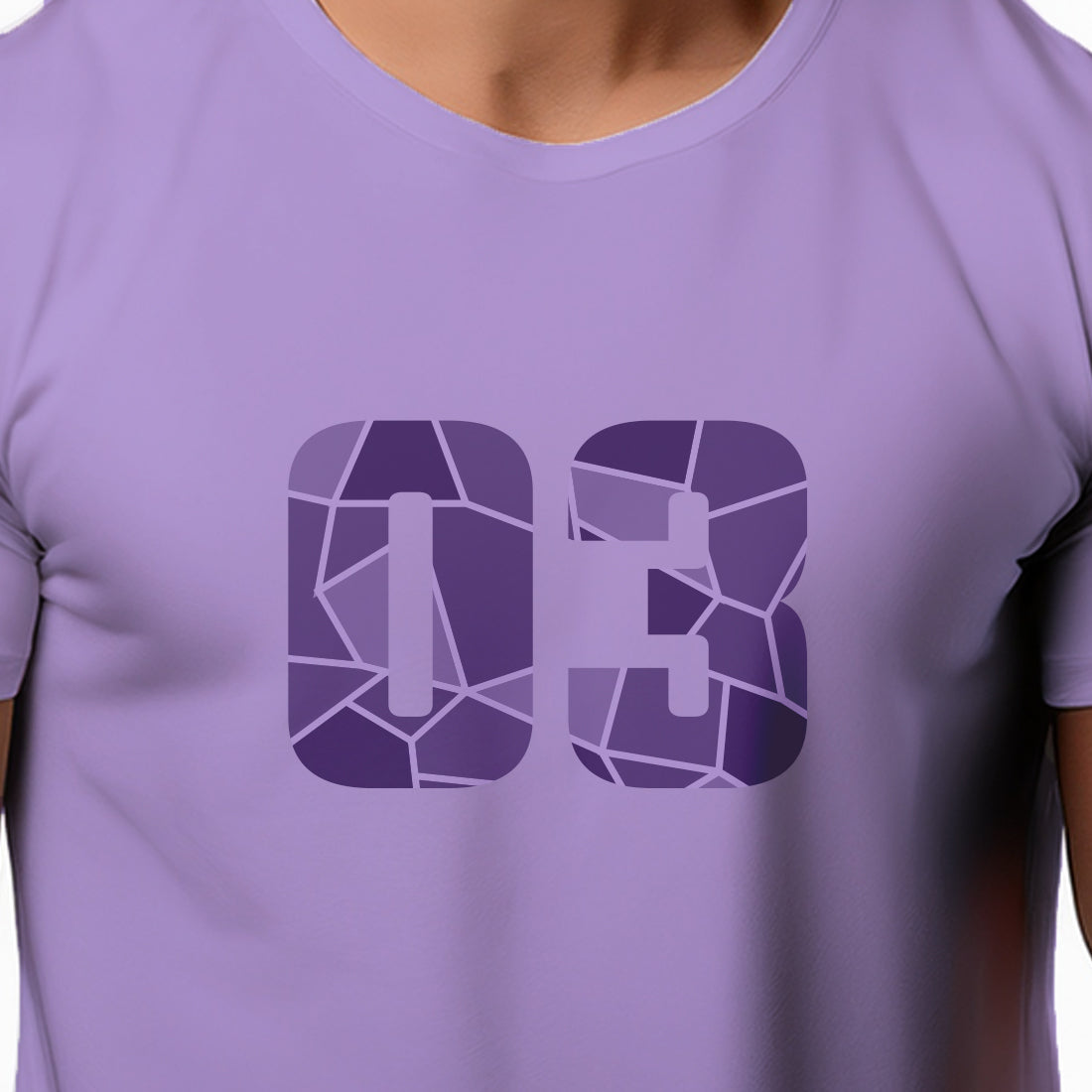 03 Number Men Unisex T-Shirt (Iris Lavender)