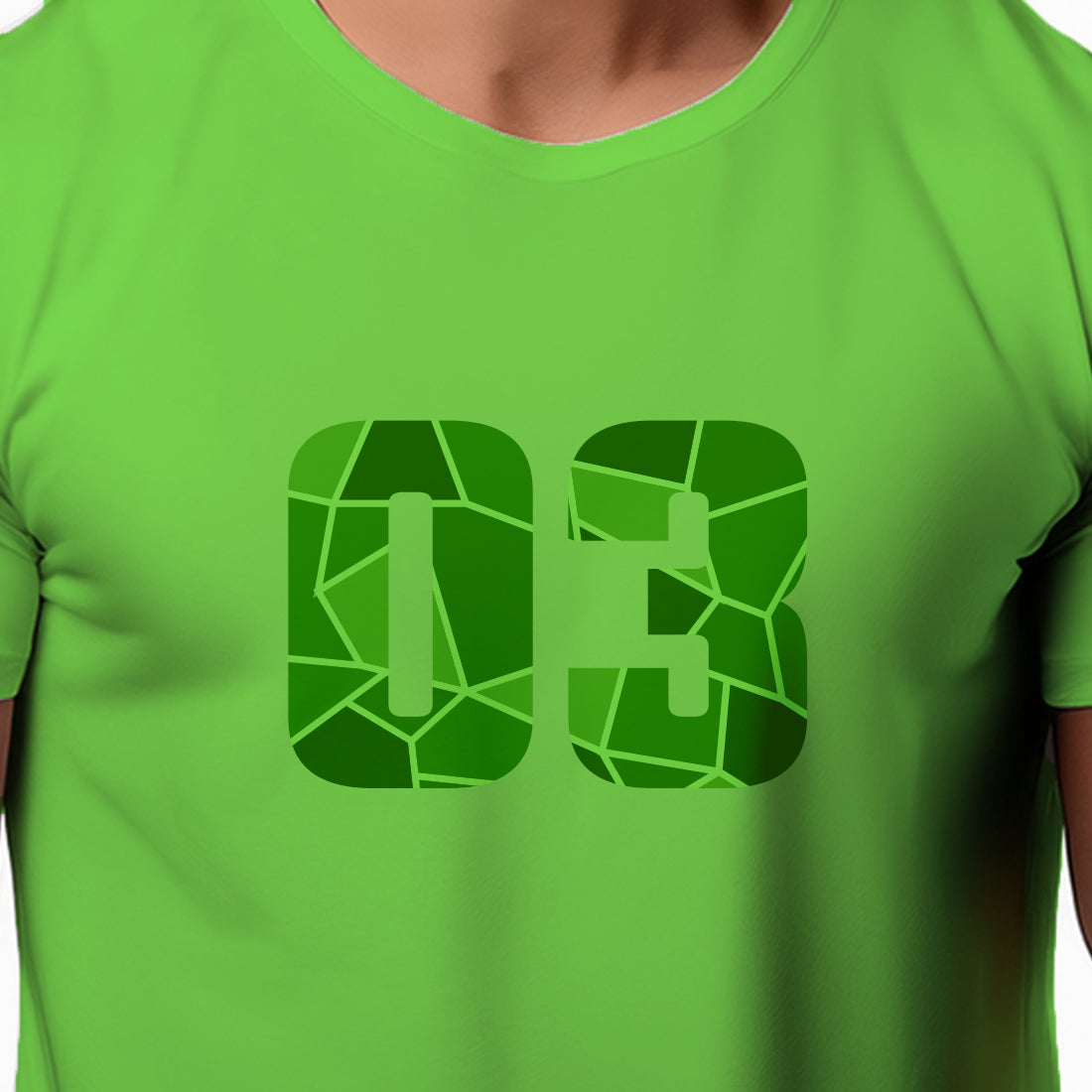 03 Number Men Unisex T-Shirt (Liril Green)