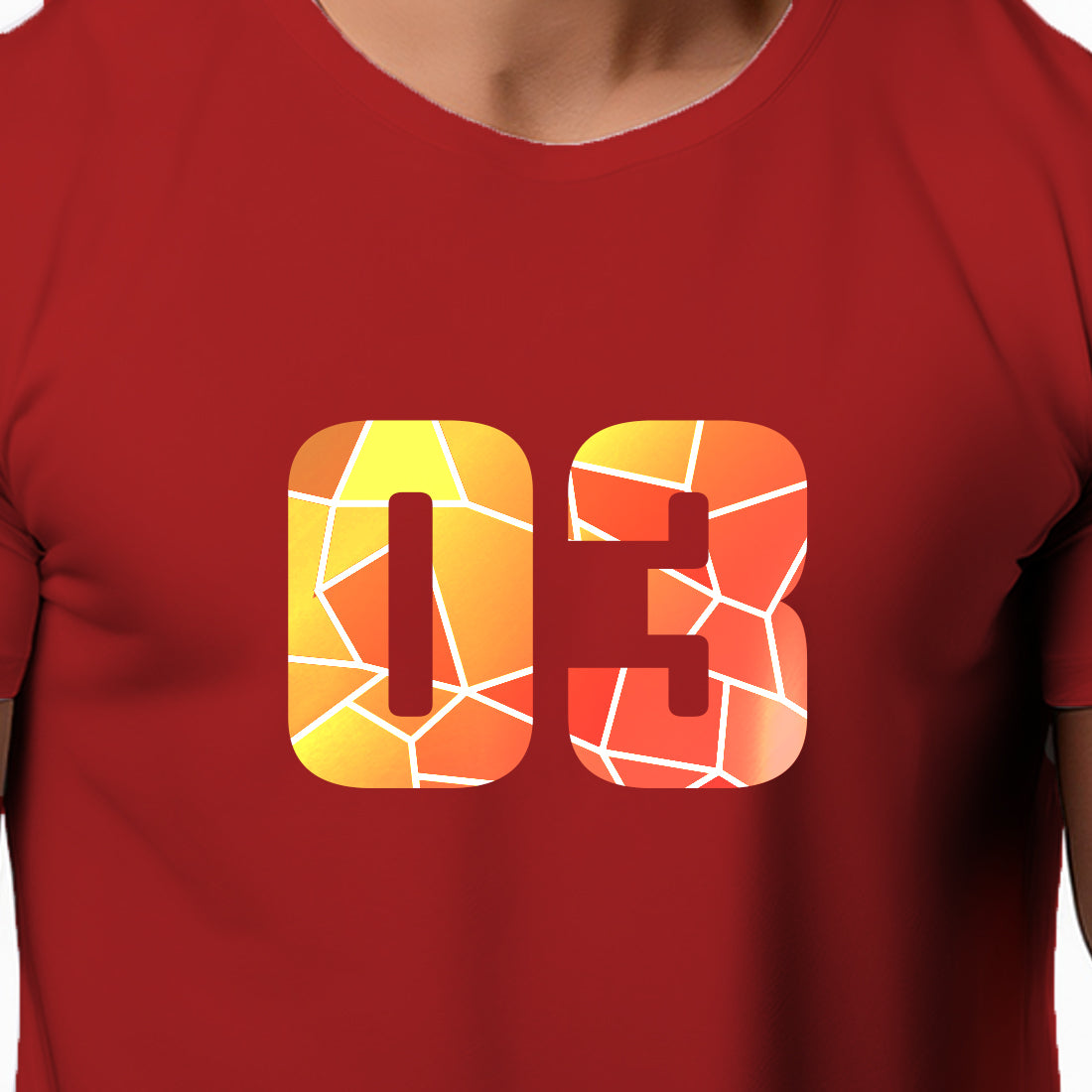 03 Number Men Unisex T-Shirt (Red)