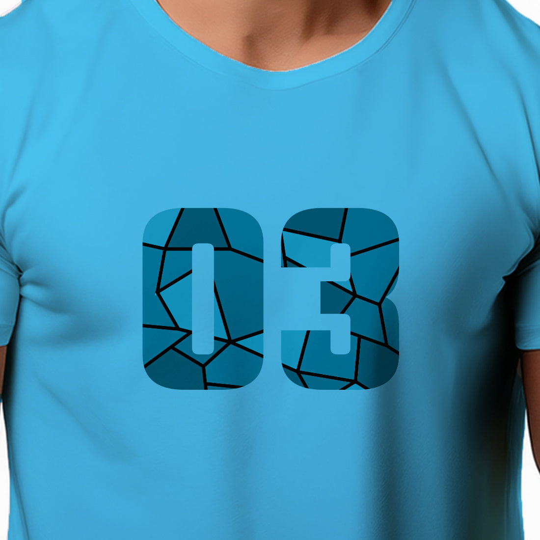 03 Number Men Unisex T-Shirt (Sky Blue)