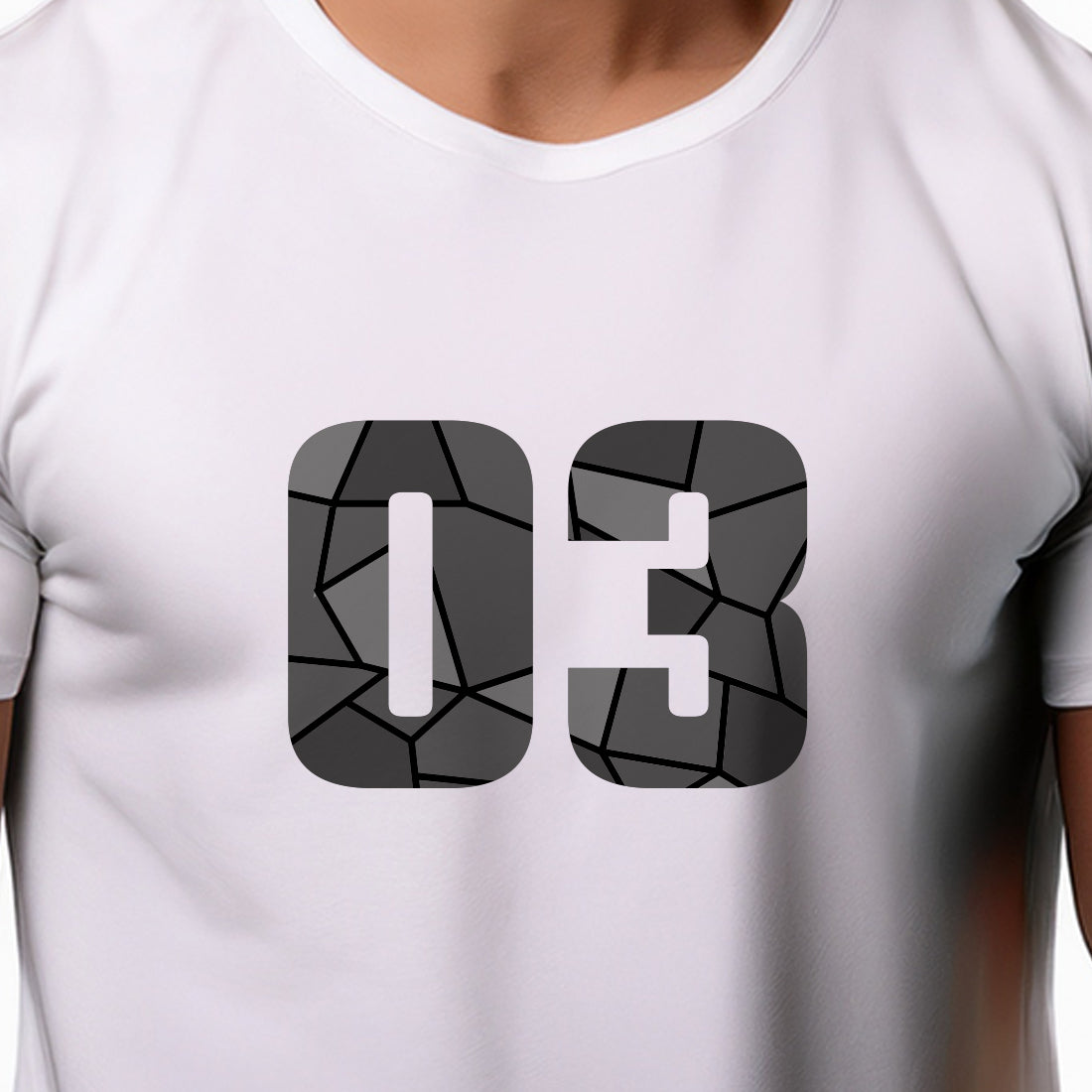 03 Number Men Unisex T-Shirt (White)