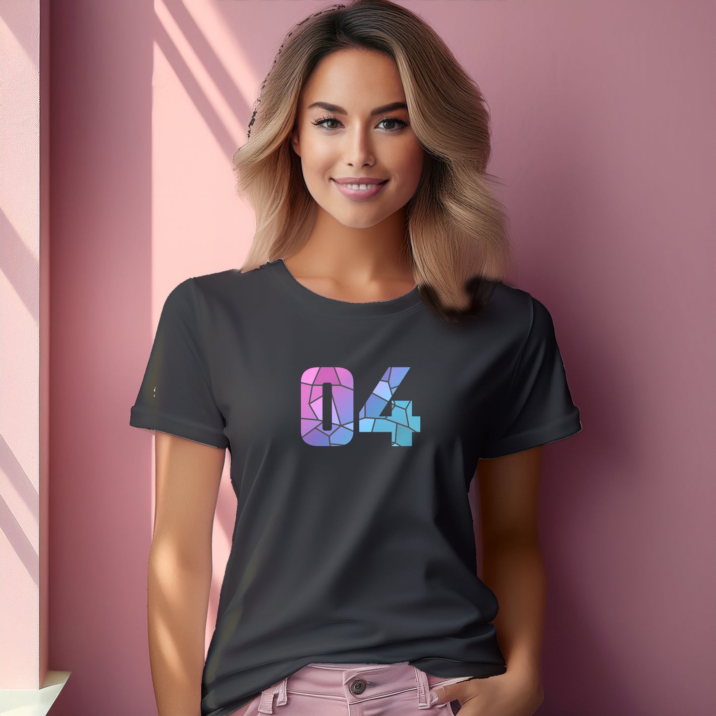 04 Number Women T-Shirt (Charcoal Grey)