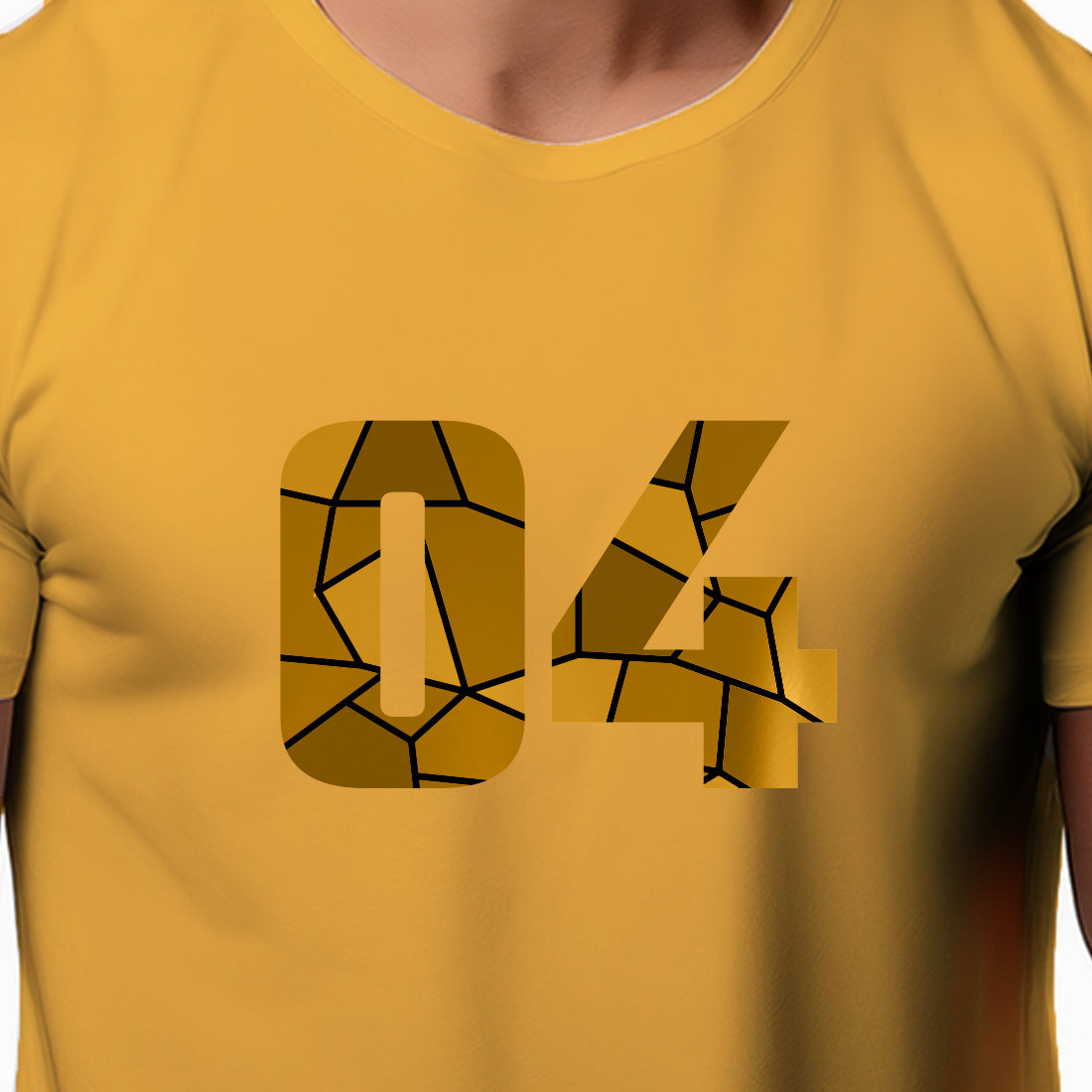 04 Number Men Unisex T-Shirt (Golden Yellow)