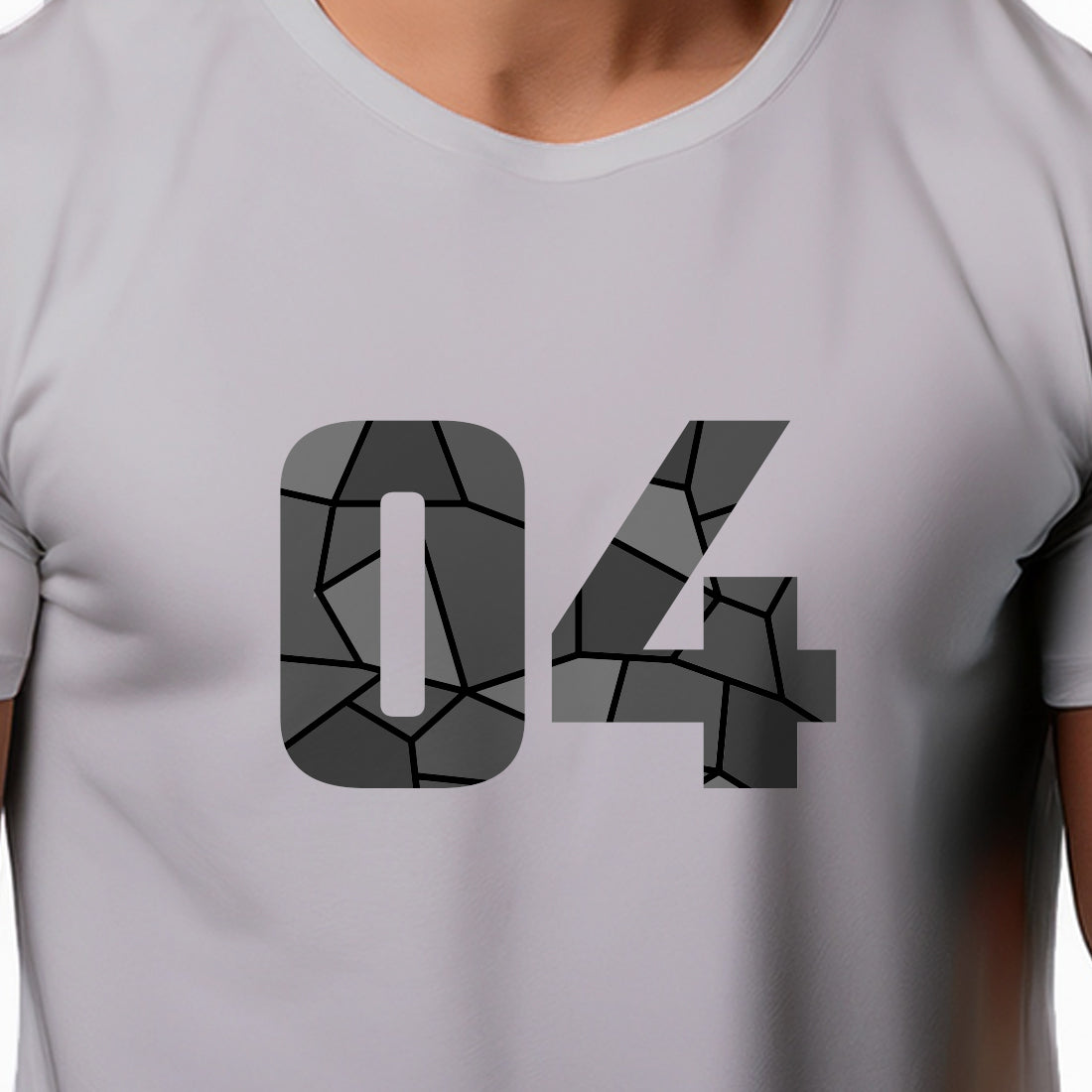 04 Number Men Unisex T-Shirt (Melange Grey)