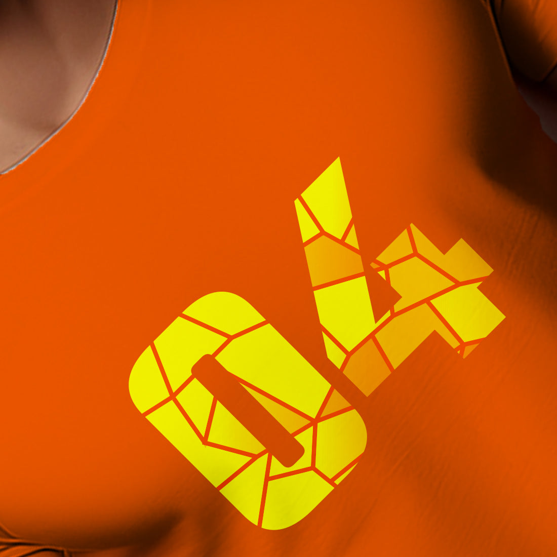04 Number Men Unisex T-Shirt (Orange)