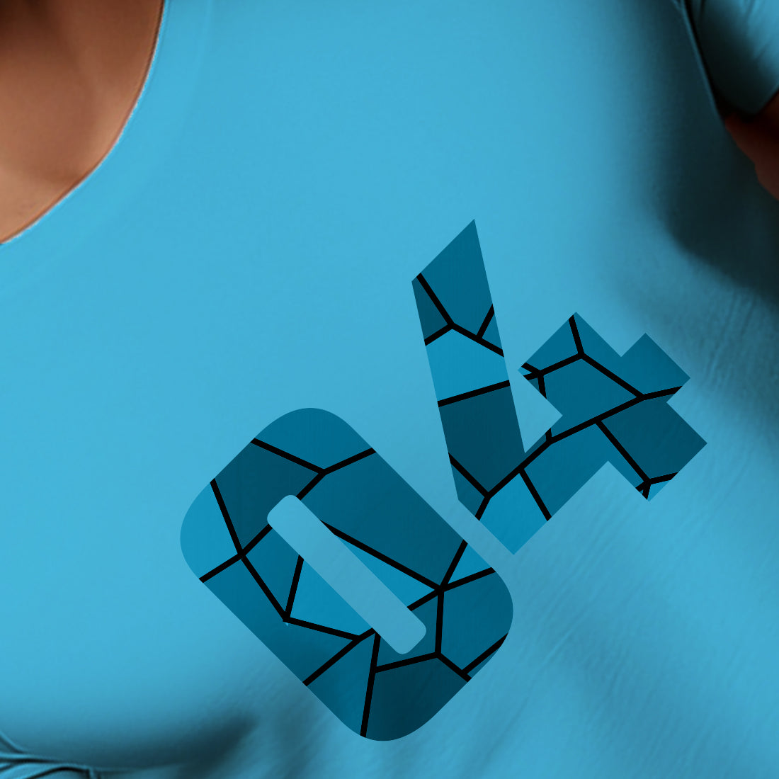 04 Number Men Unisex T-Shirt (Sky Blue)