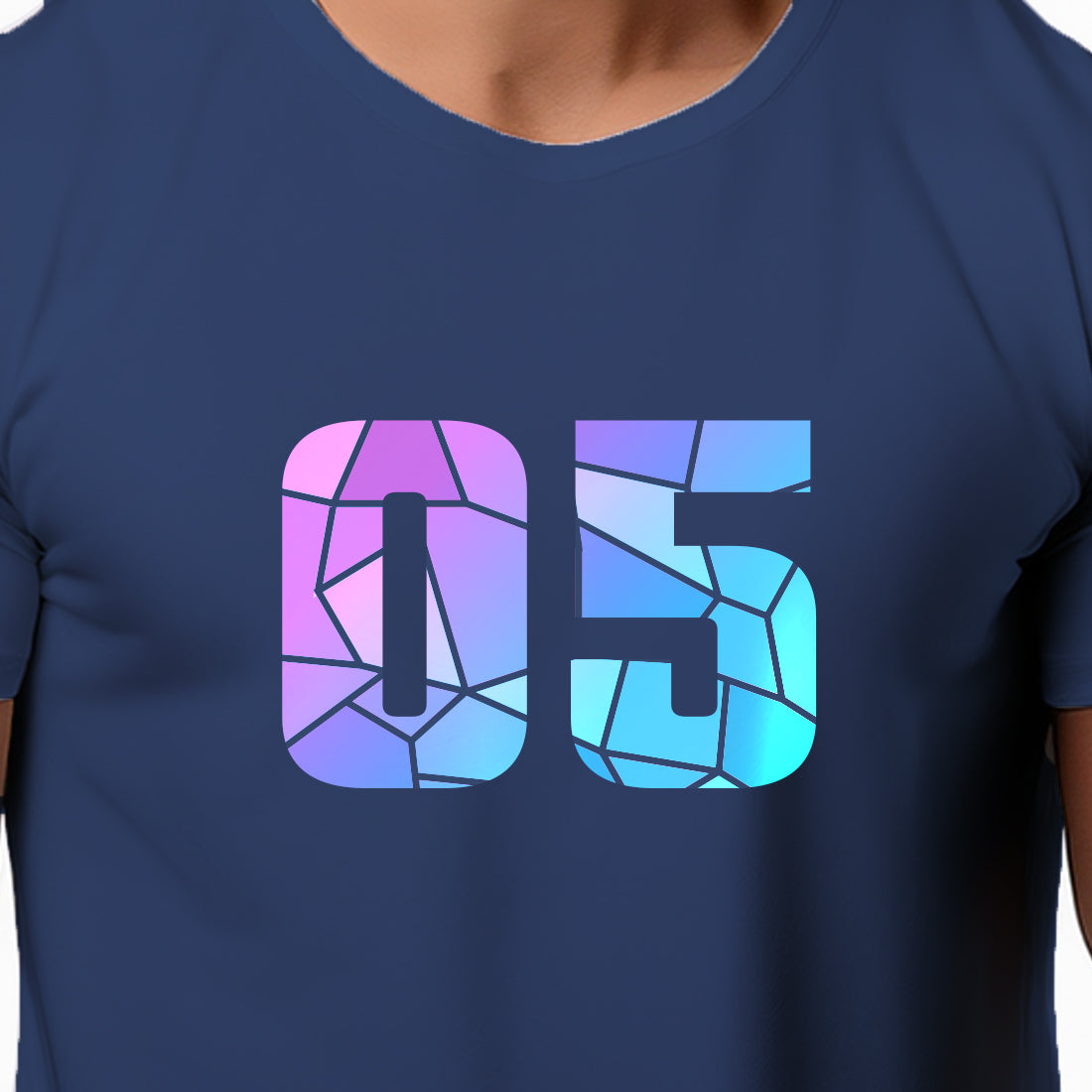 05 Number Men Unisex T-Shirt (Navy Blue)