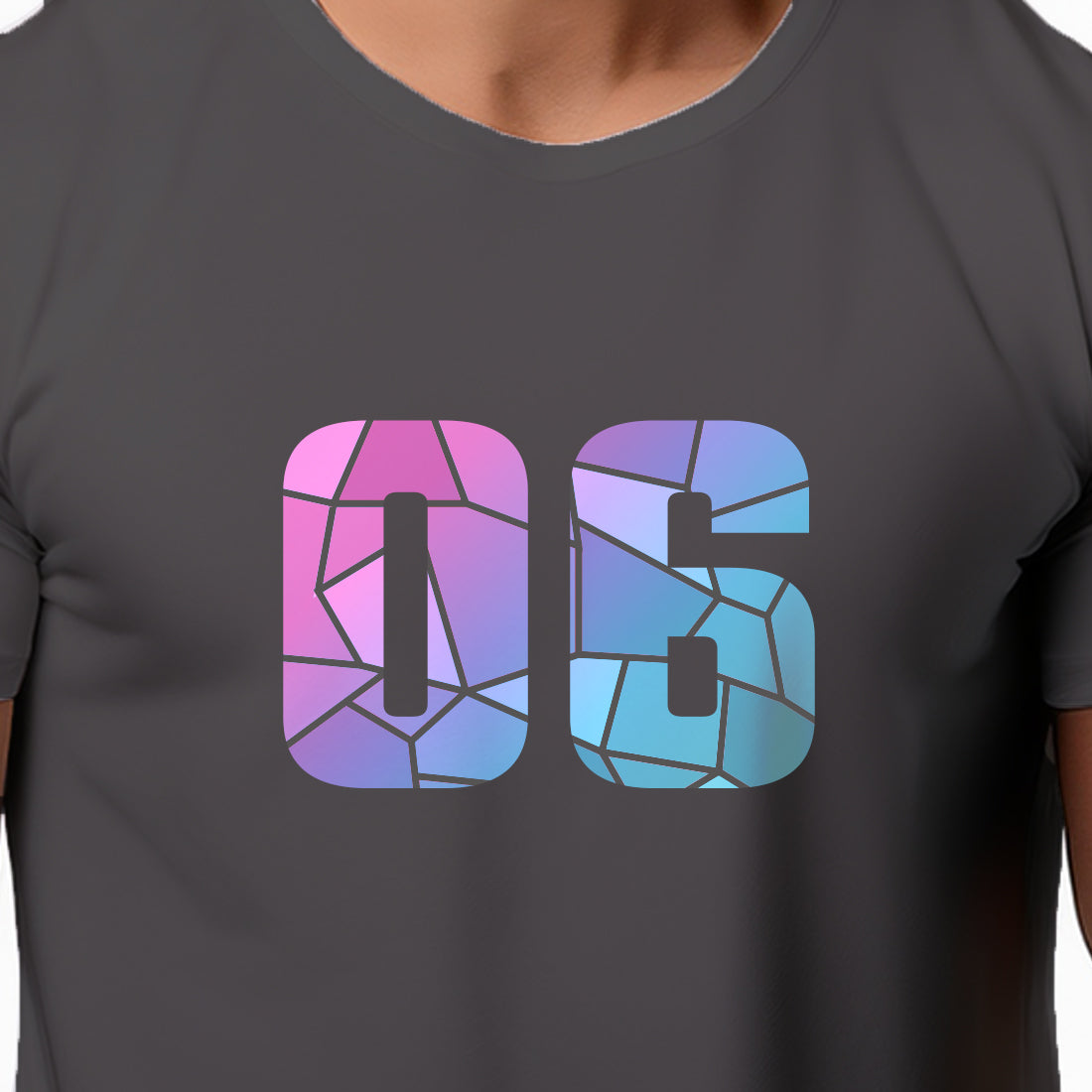 06 Number Men Unisex T-Shirt (Charcoal Grey)