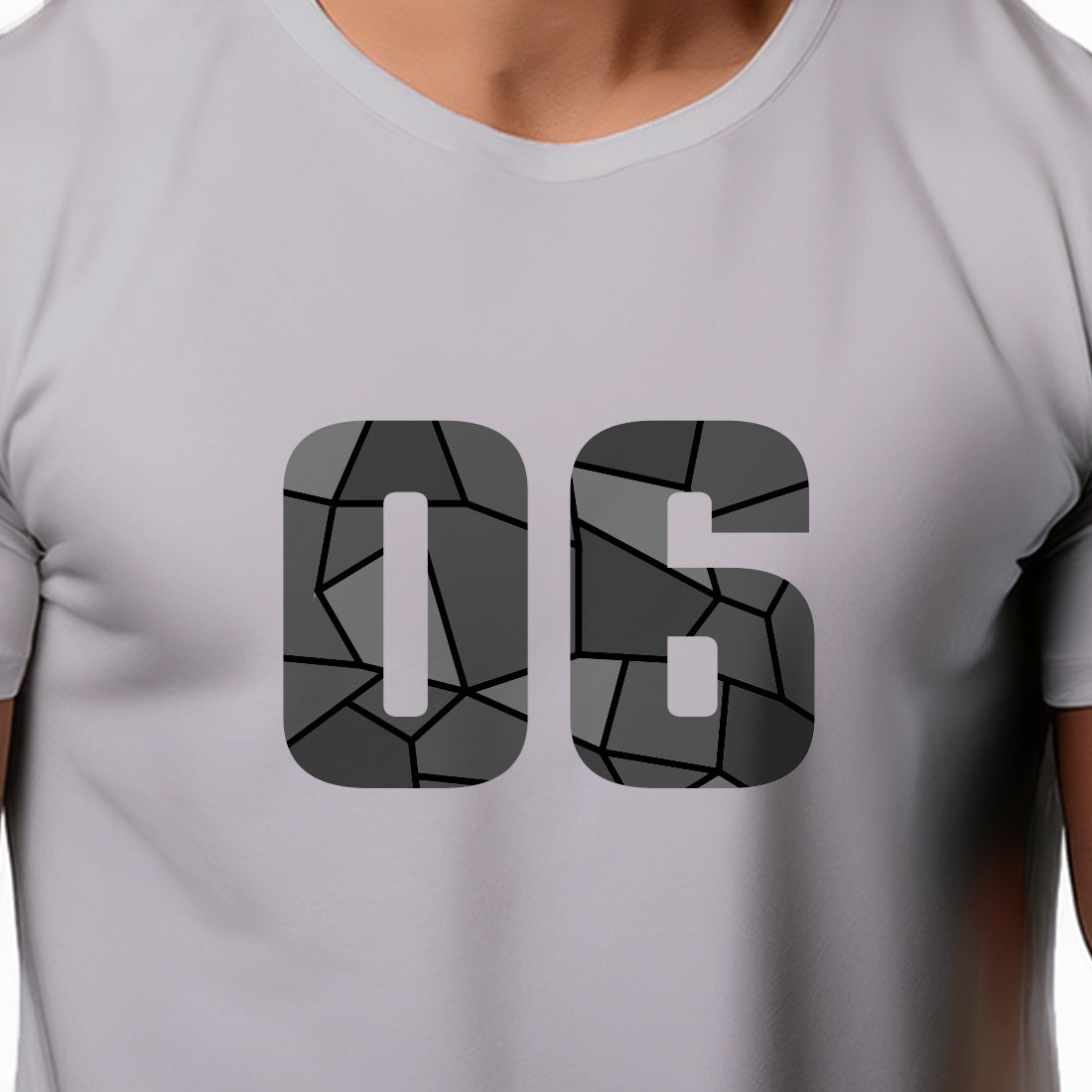 06 Number Men Unisex T-Shirt (Melange Grey)