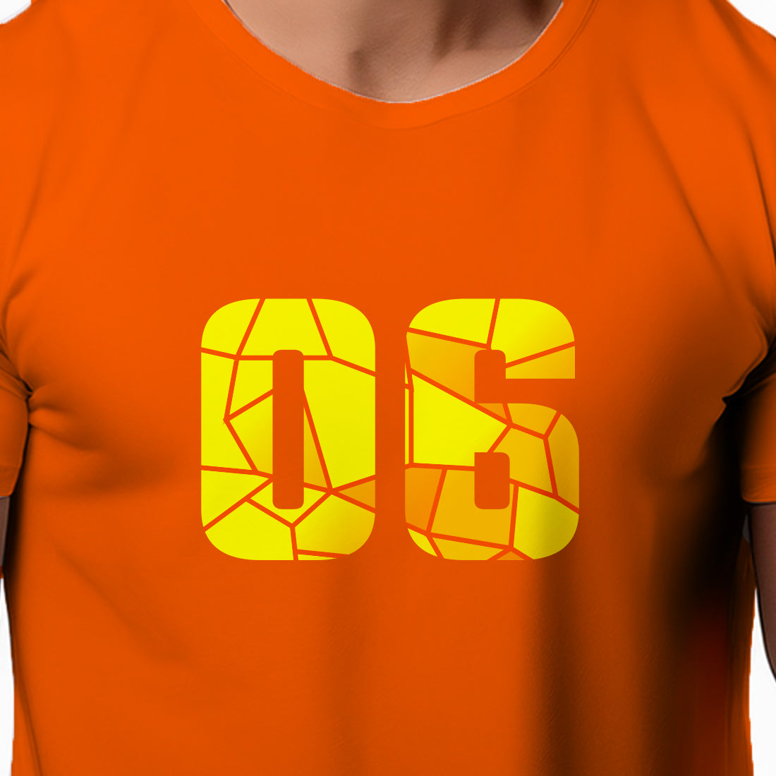 06 Number Men Unisex T-Shirt (Orange)