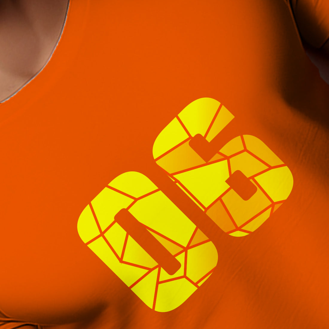 06 Number Men Unisex T-Shirt (Orange)