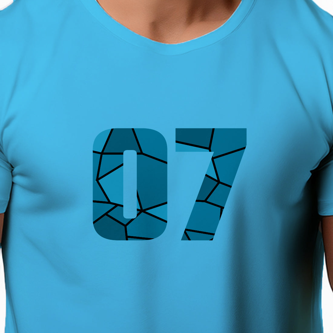 07 Number Men Unisex T-Shirt (Sky Blue)