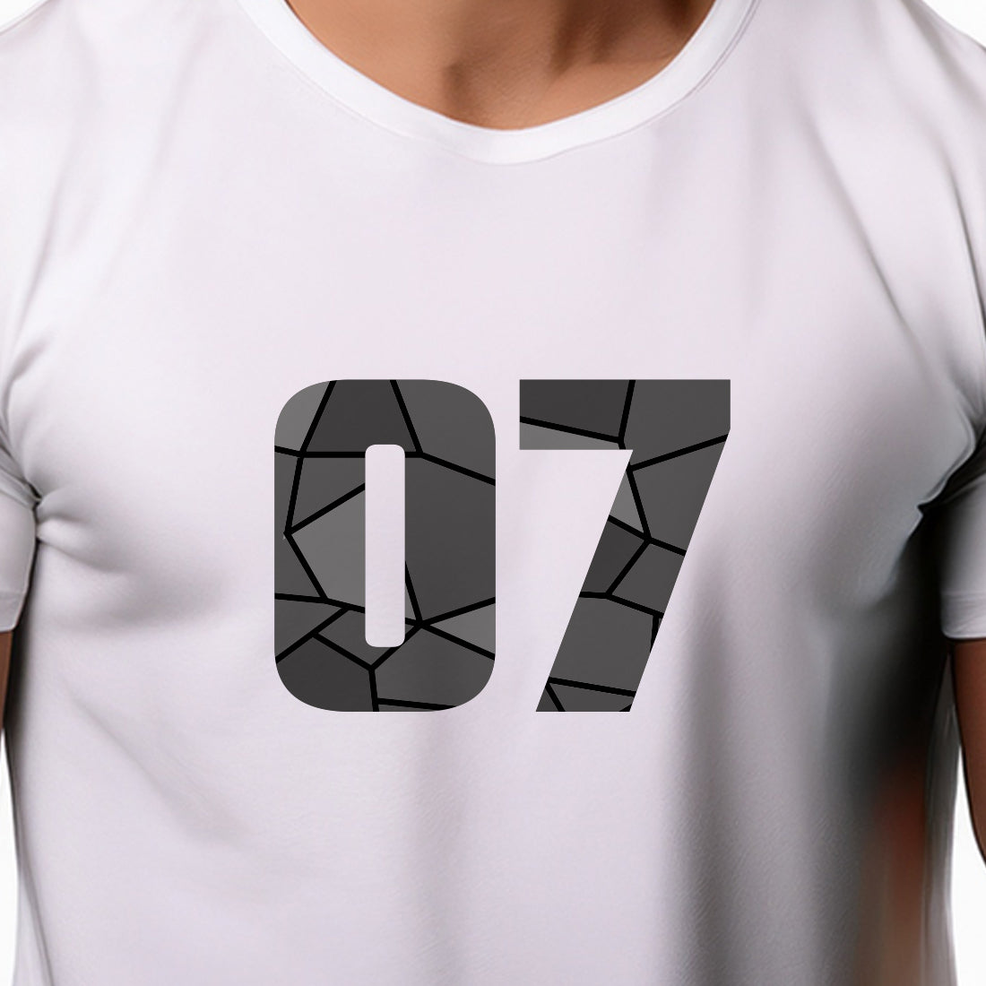 07 Number Men Unisex T-Shirt (White)