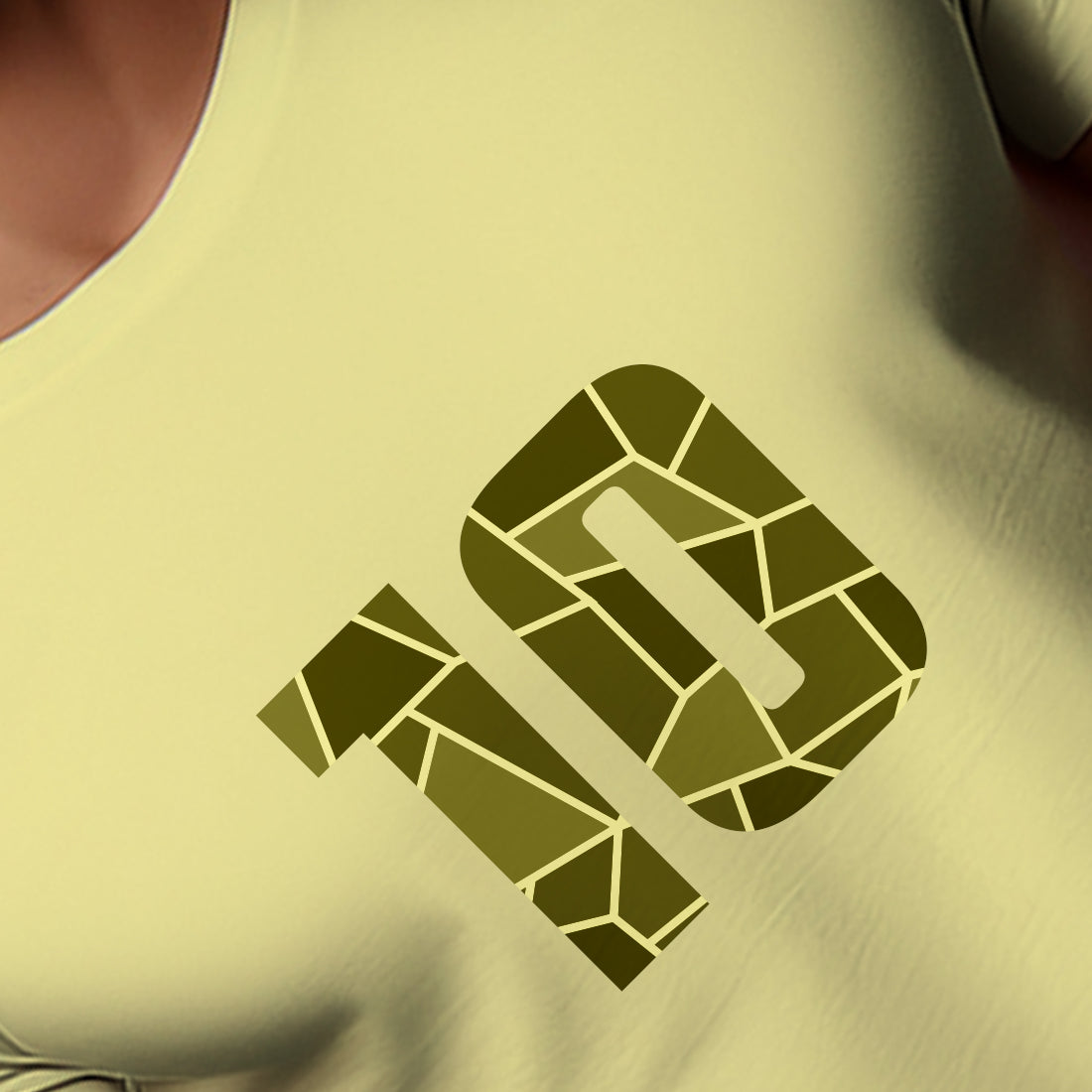 10 Number Men Unisex T-Shirt (Butter Yellow)