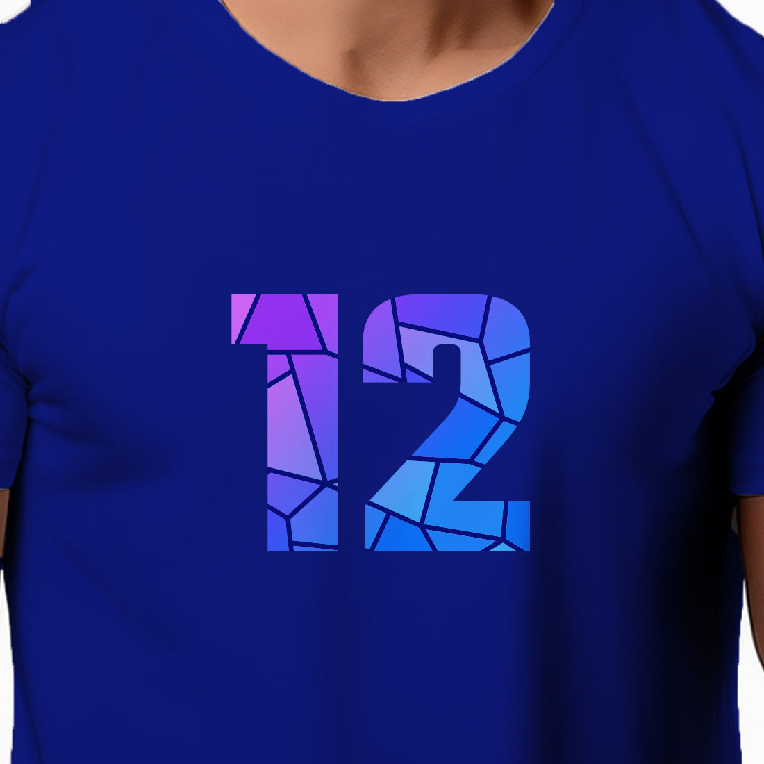 12 Number Men Unisex T-Shirt (Royal Blue)