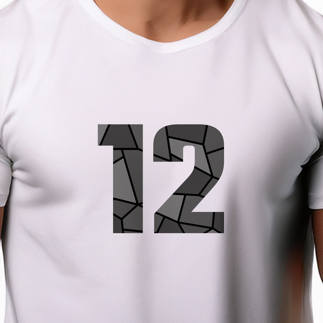 12 Number Men Unisex T-Shirt (White)