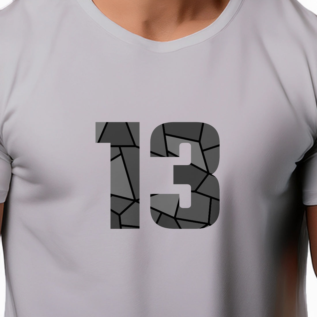 13 Number Men Unisex T-Shirt (Melange Grey)