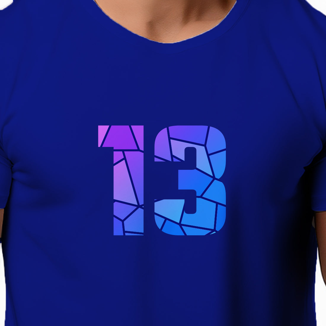 13 Number Men Unisex T-Shirt (Royal Blue)