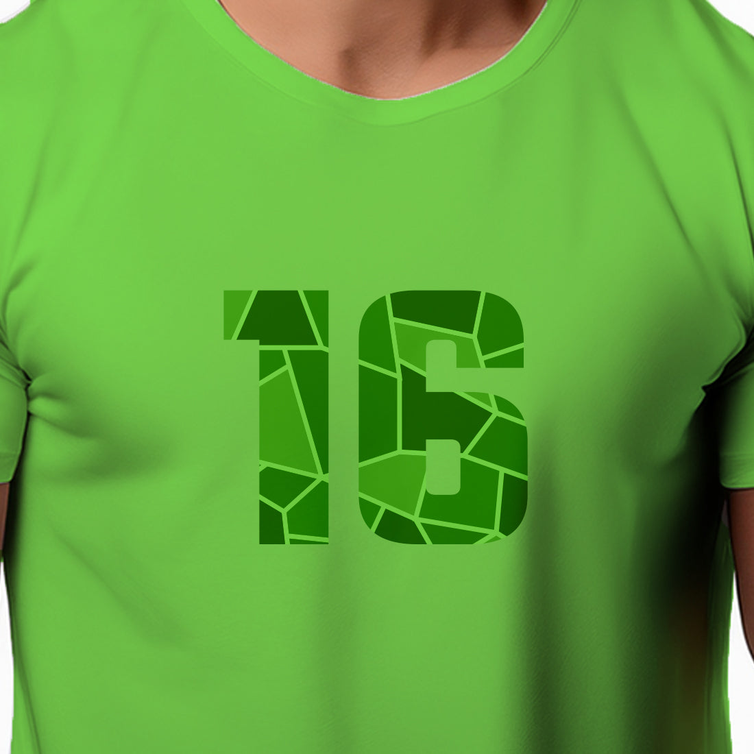 16 Number Men Unisex T-Shirt (Liril Green)