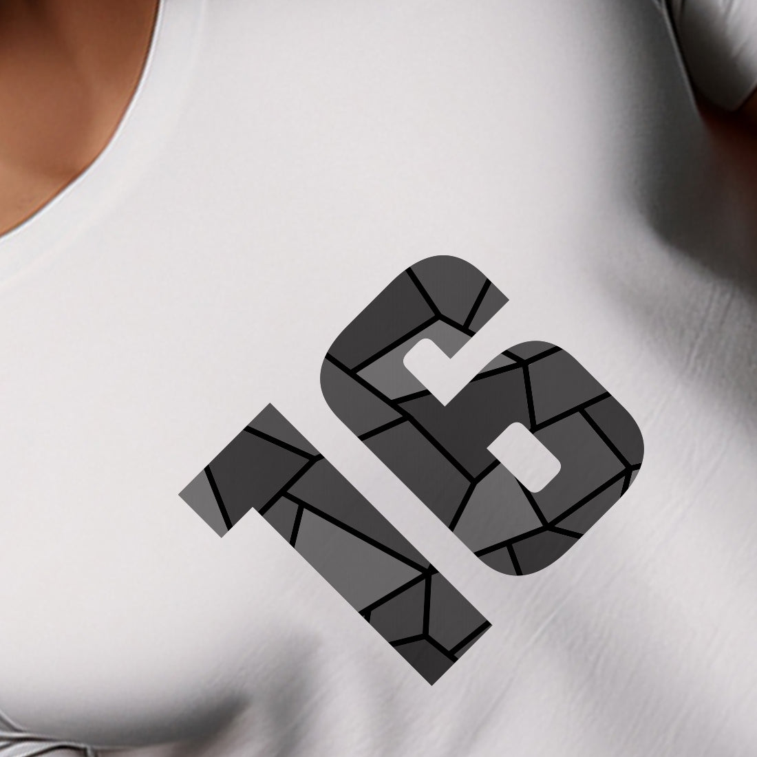 16 Number Men Unisex T-Shirt (White)