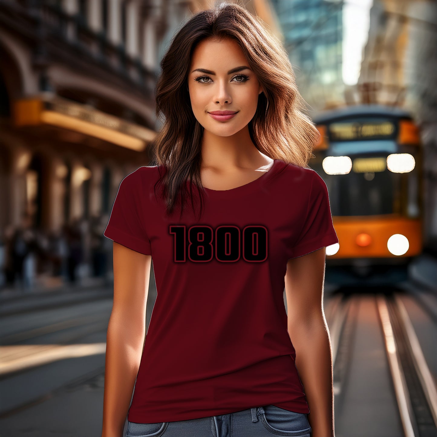 1800 Year Women T-Shirt (Maroon)