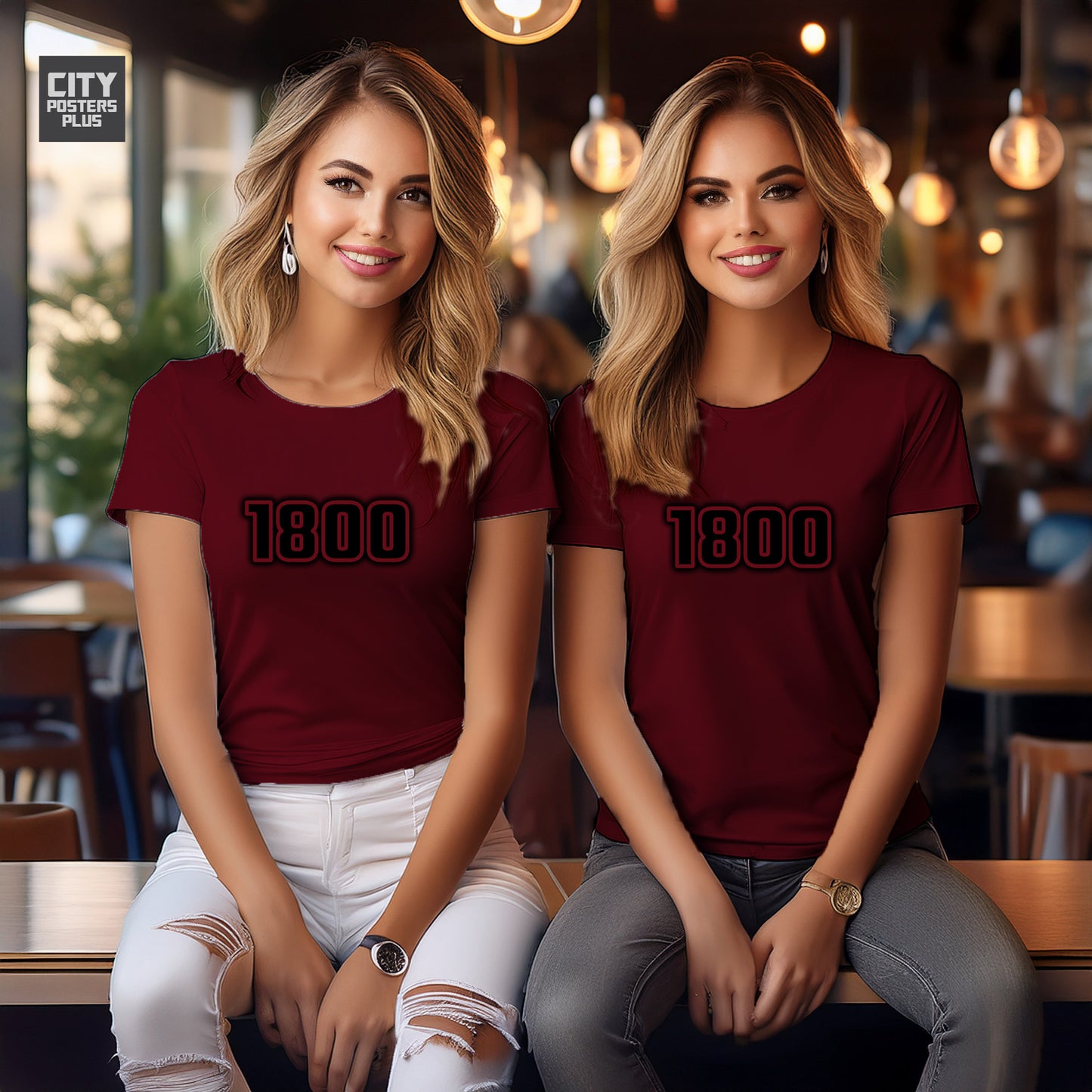 1800 Year Women T-Shirt (Maroon)