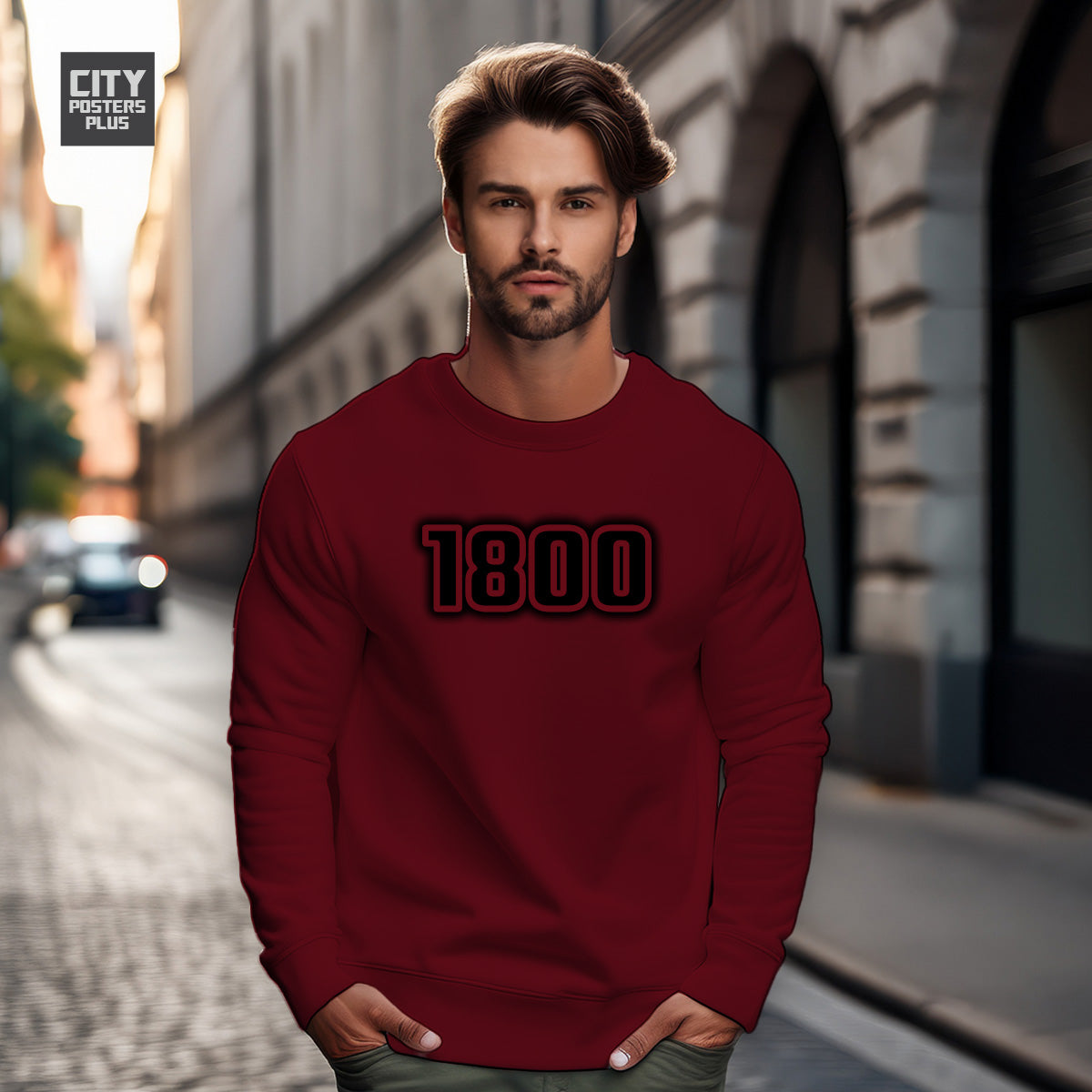 1800 Year Men Unisex Sweatshirt (Maroon)