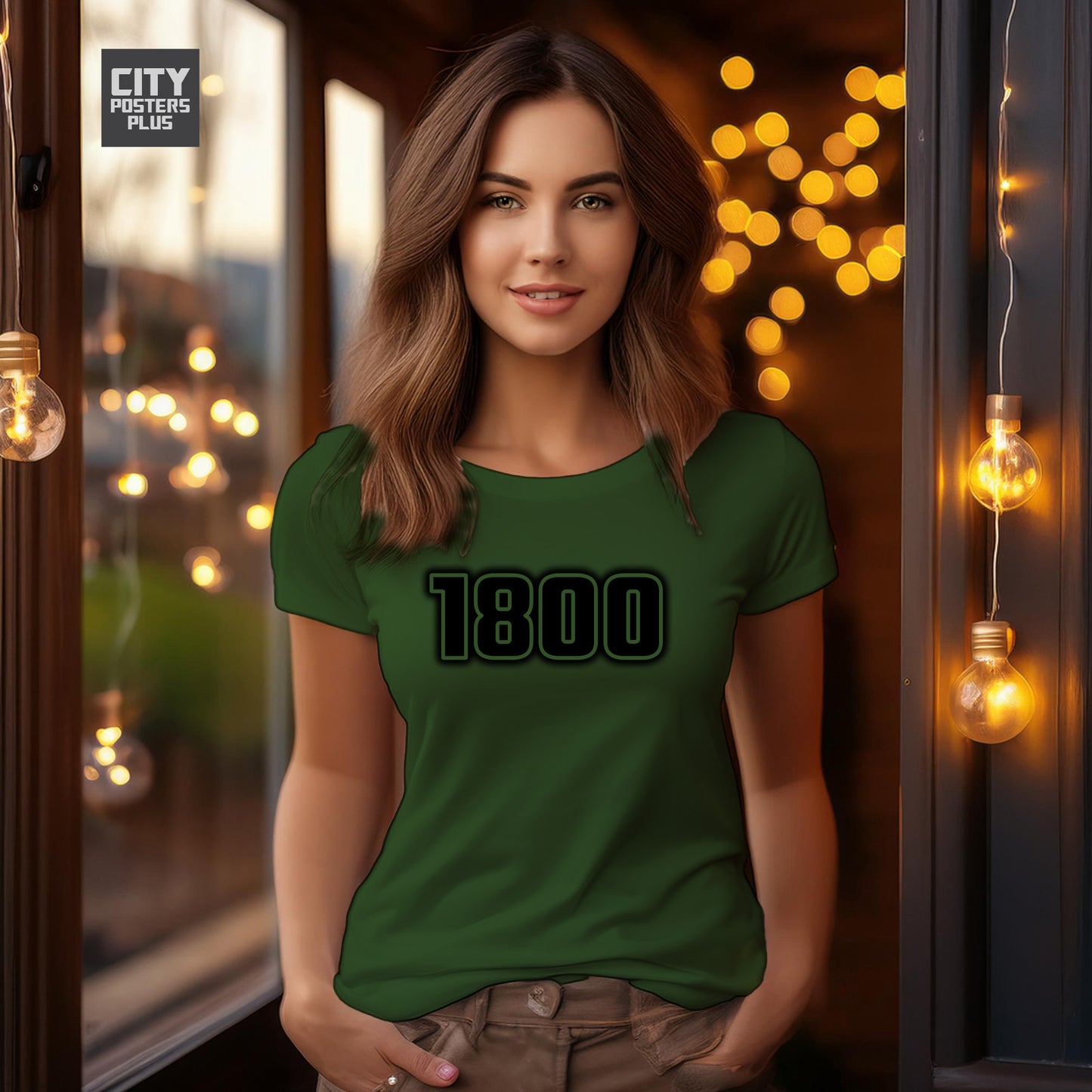 1800 Year Women T-Shirt (Olive Green)