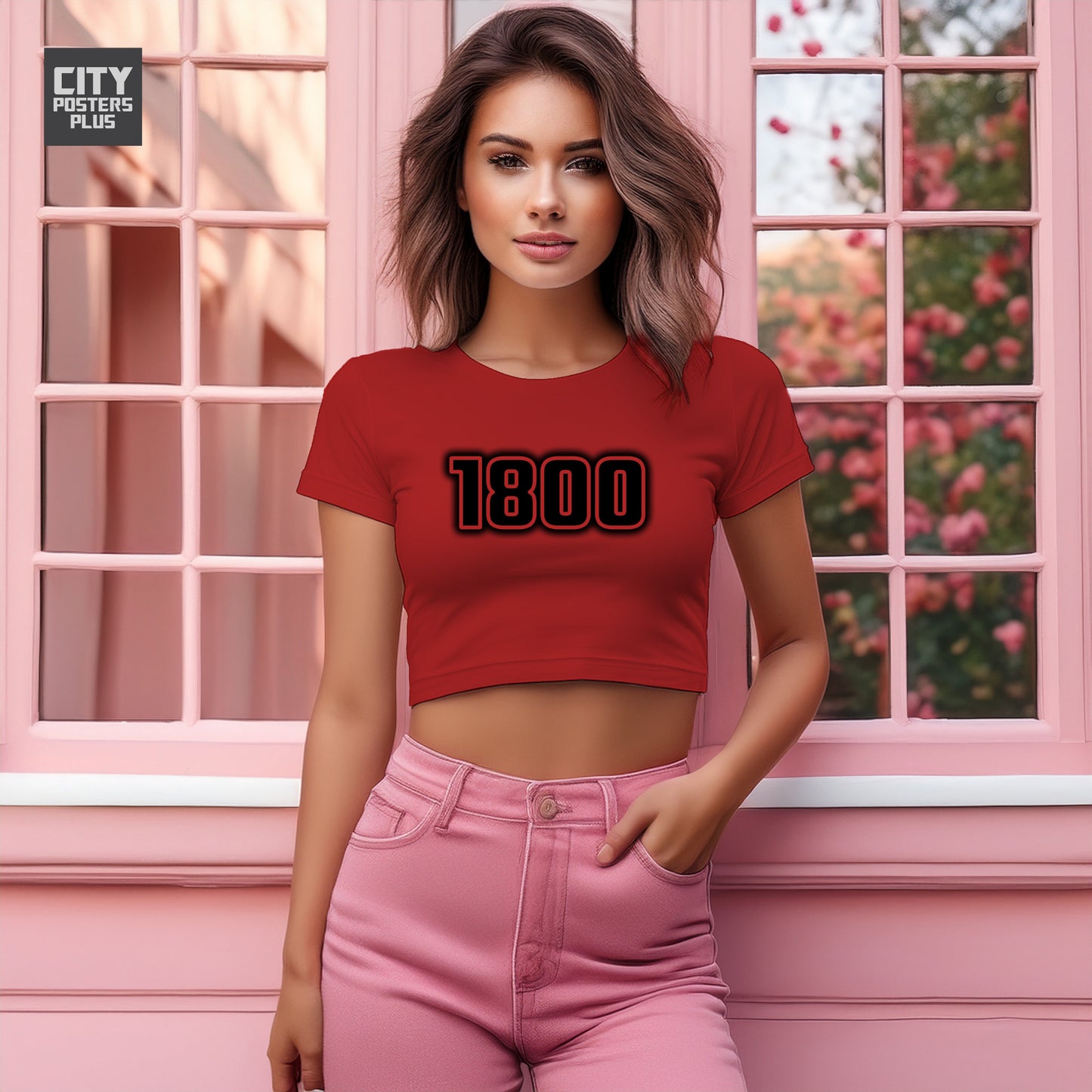 1800 Year Women Crop Top (Red)