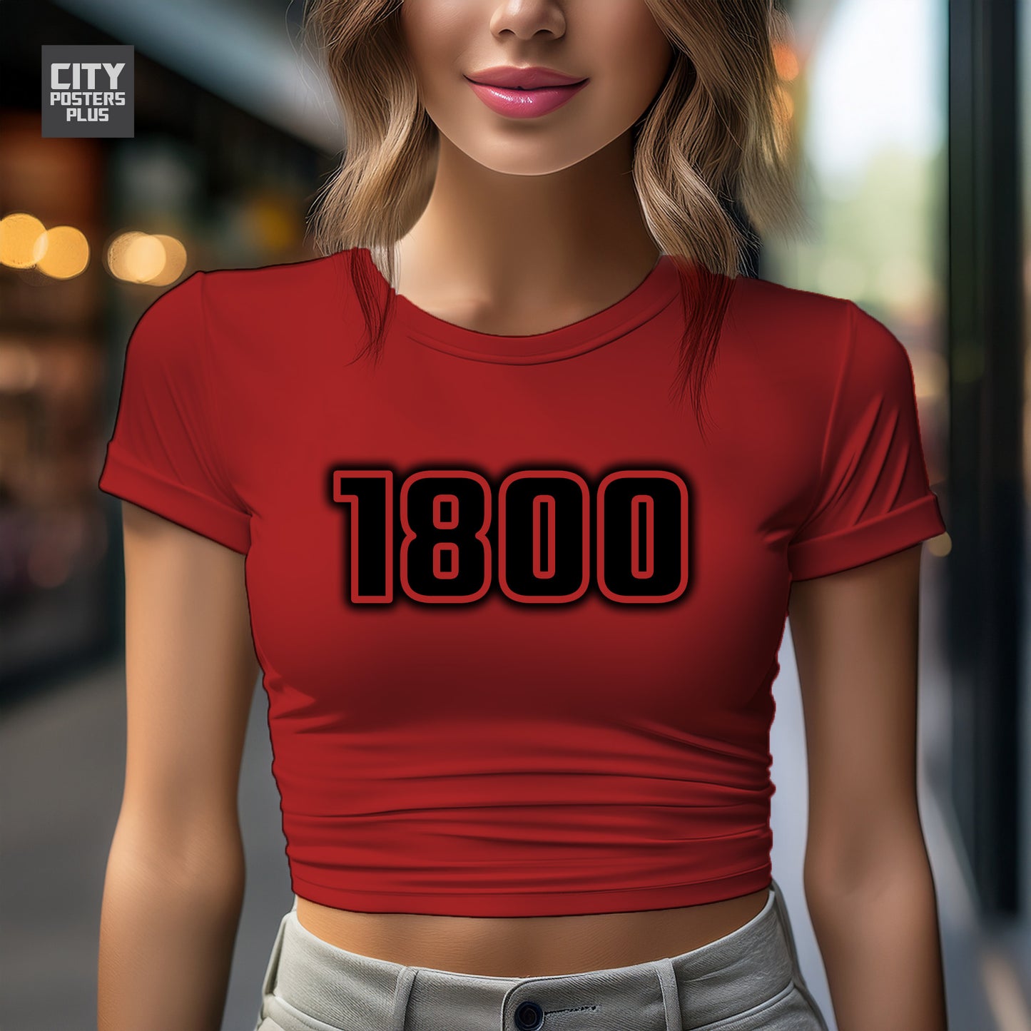 1800 Year Women Crop Top (Red)