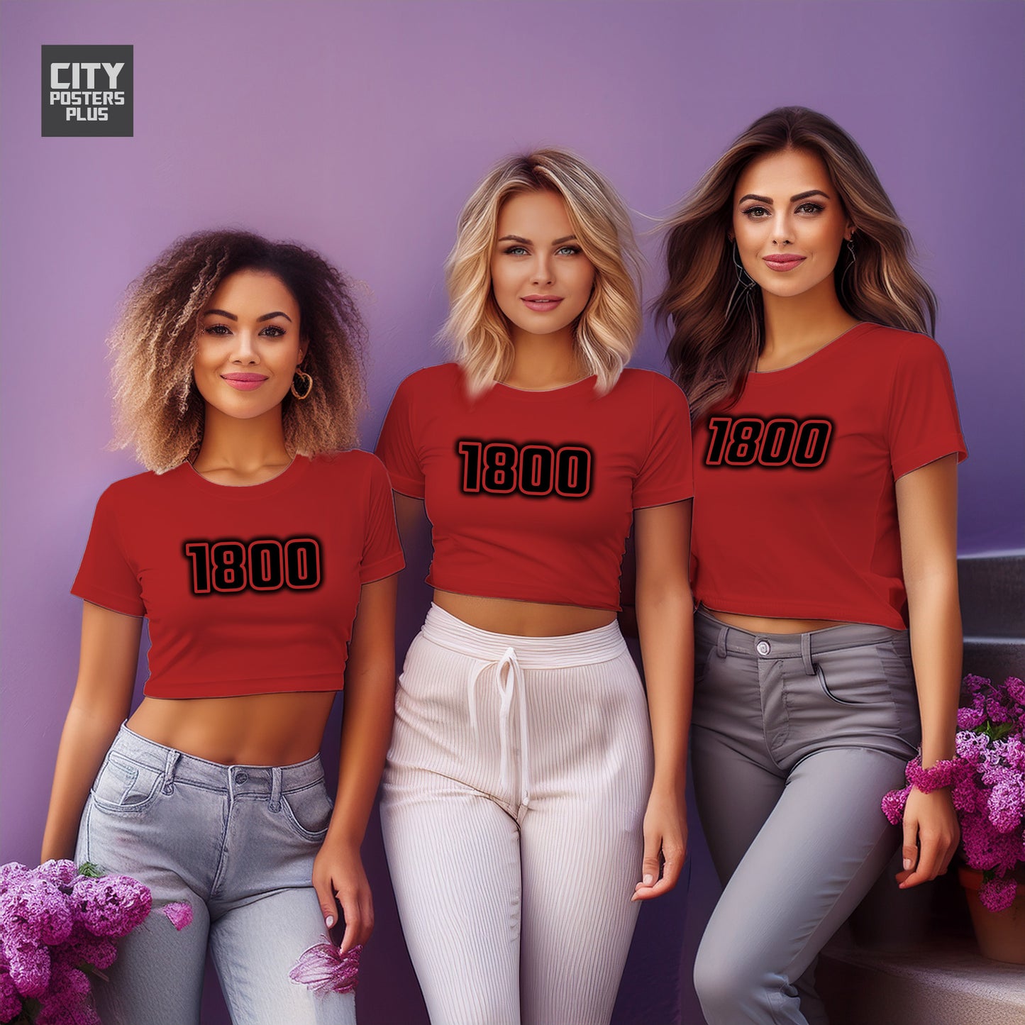 1800 Year Women Crop Top (Red)