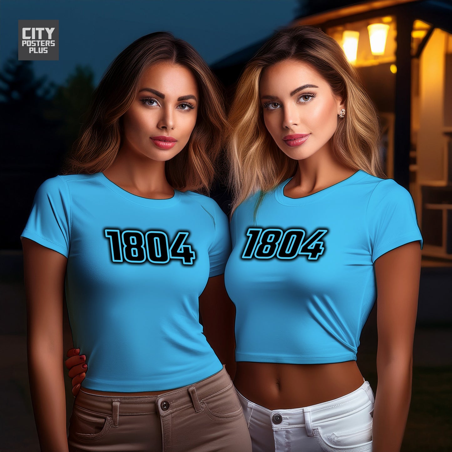 1804 Year Women Crop Top (Sky Blue)