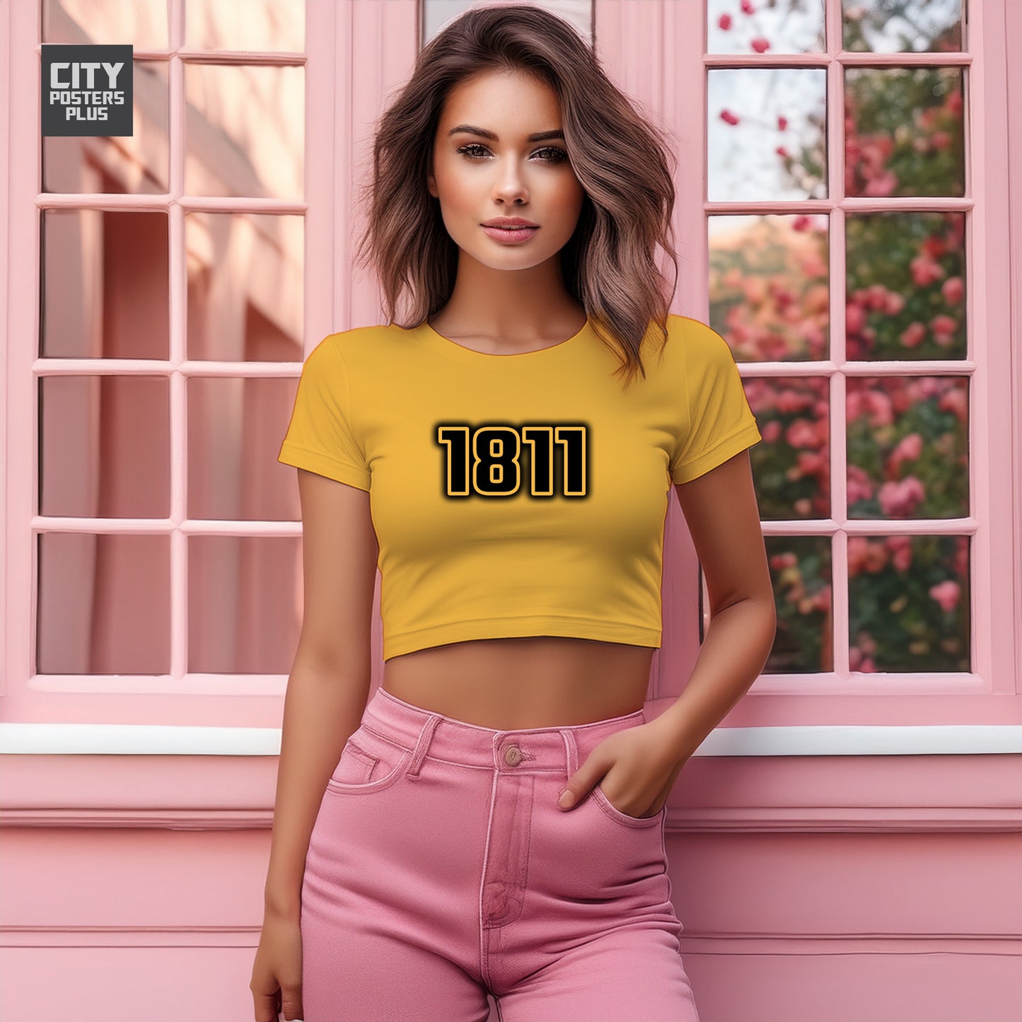 1811 Year Women Crop Top (Golden Yellow)