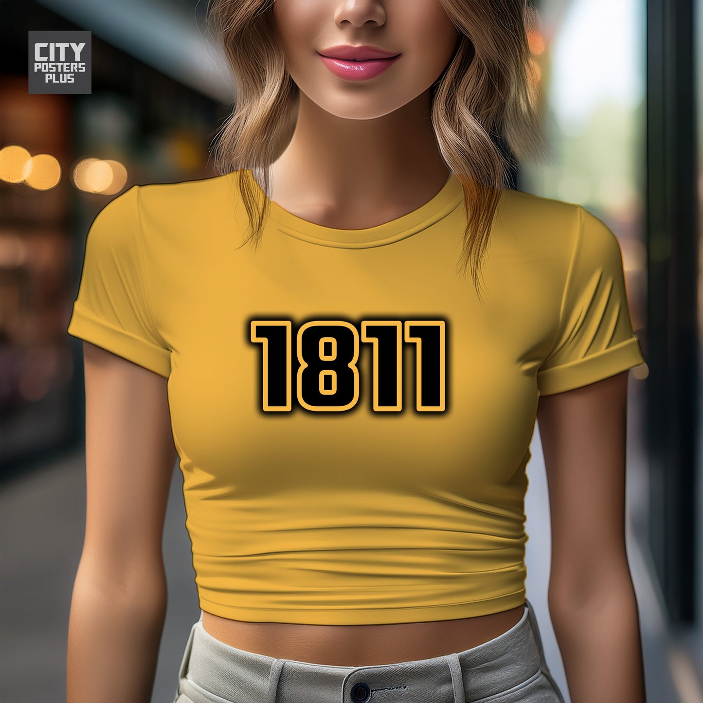 1811 Year Women Crop Top (Golden Yellow)