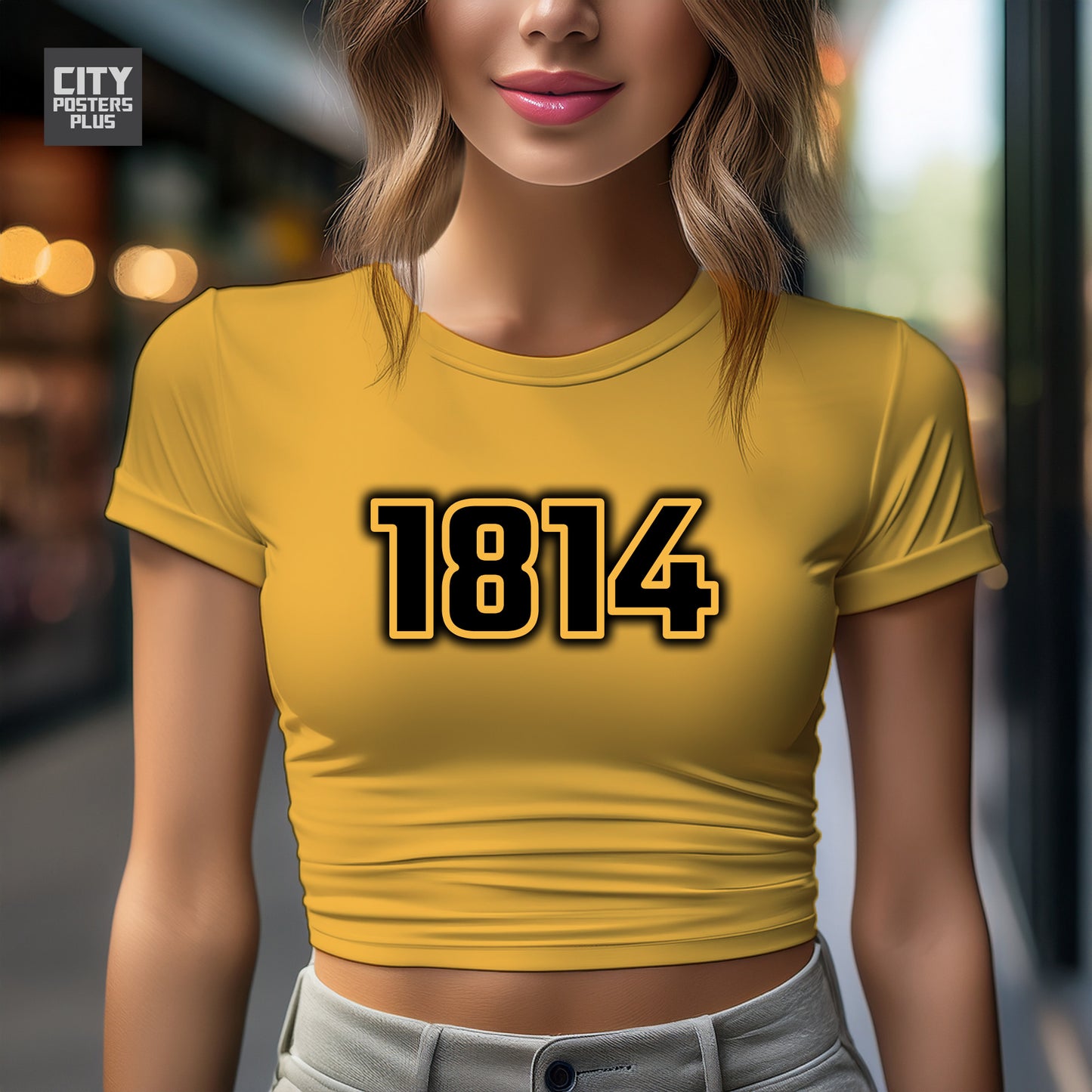 1814 Year Women Crop Top (Golden Yellow)