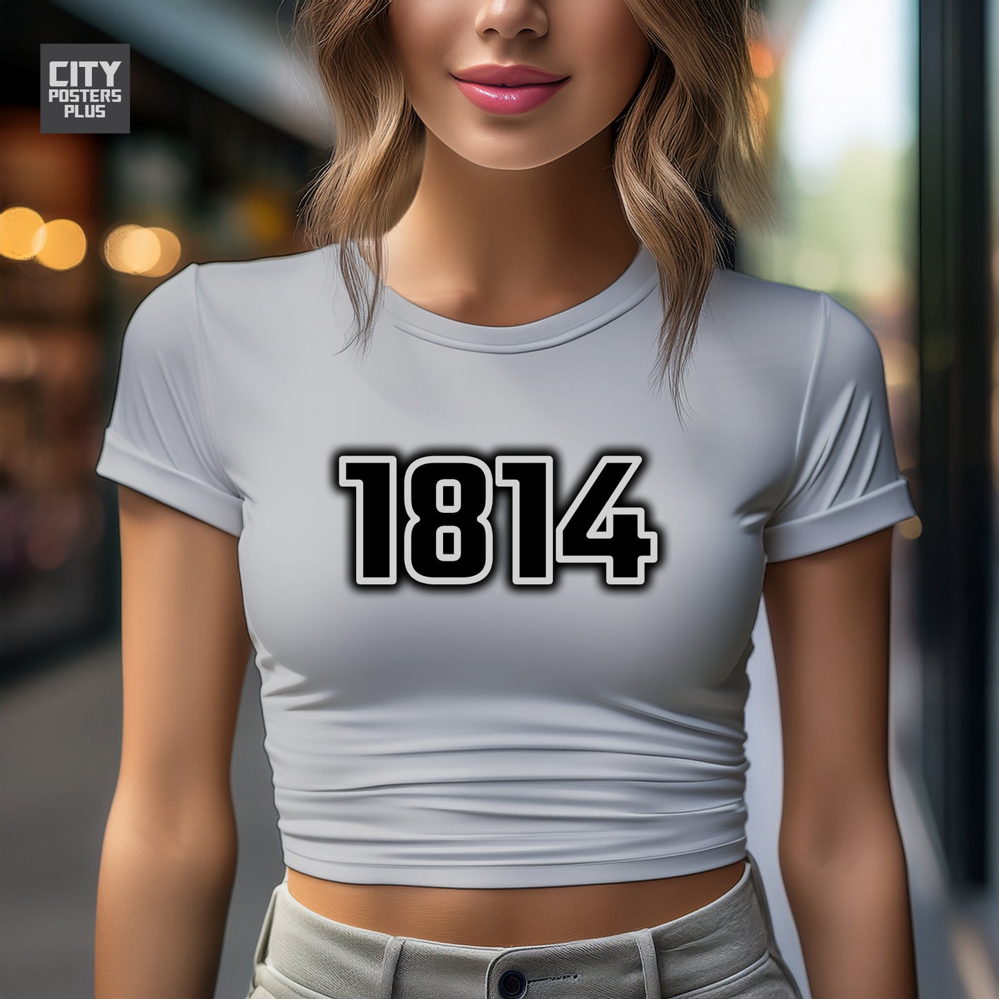 1814 Year Women Crop Top (Melange Grey)