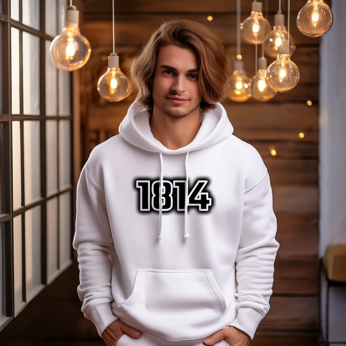 1814 Year Men Unisex Hoodie (White)