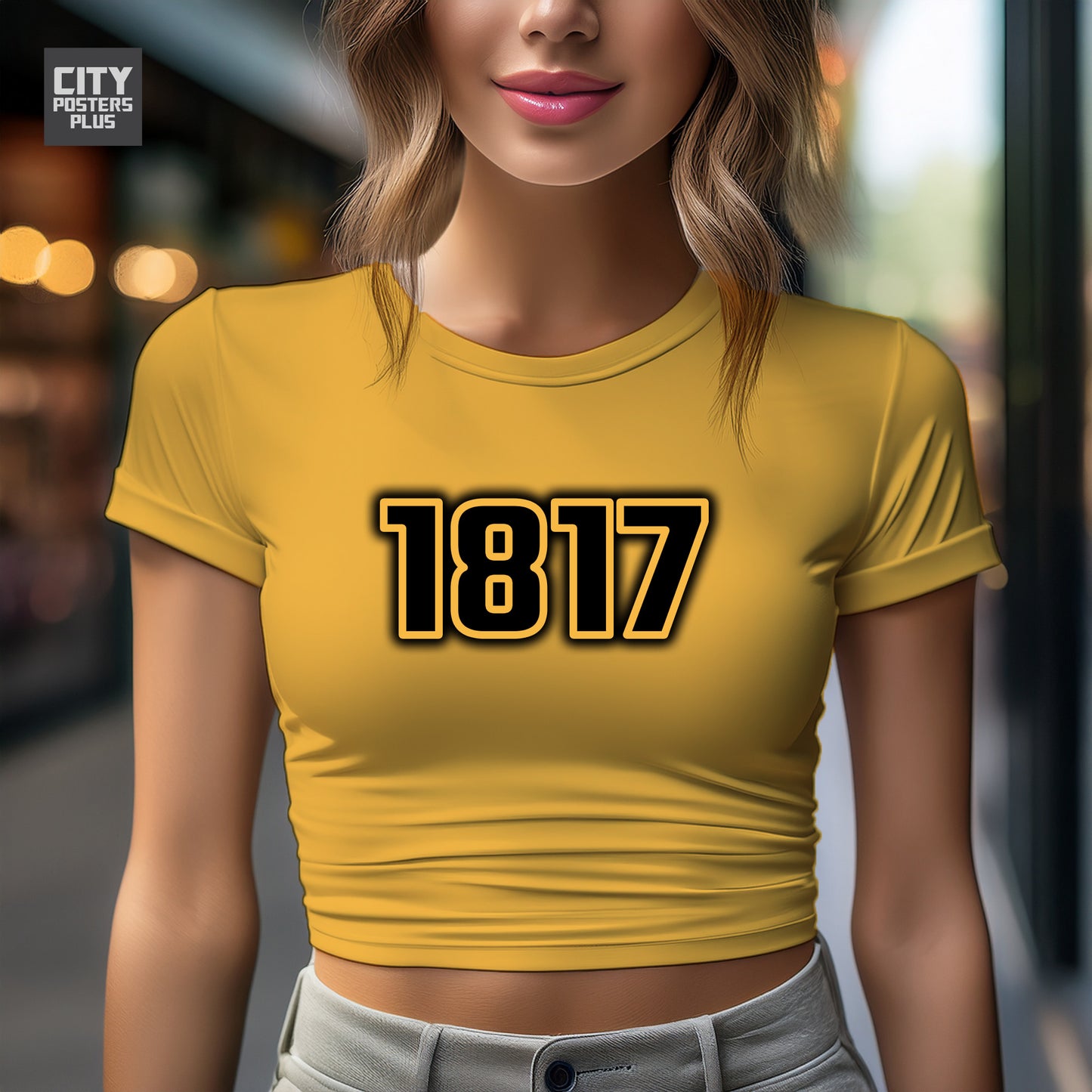 1817 Year Women Crop Top (Golden Yellow)