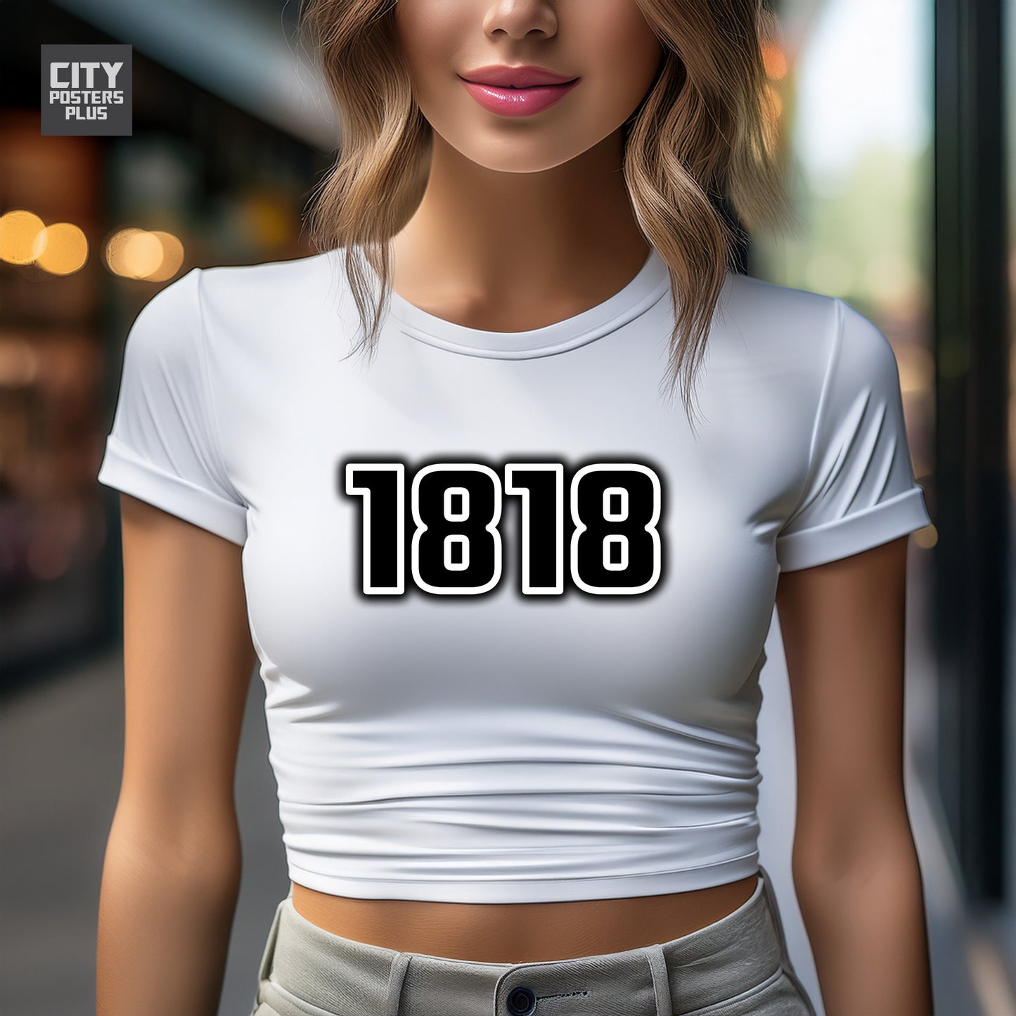 1818 Year Women Crop Top (White)