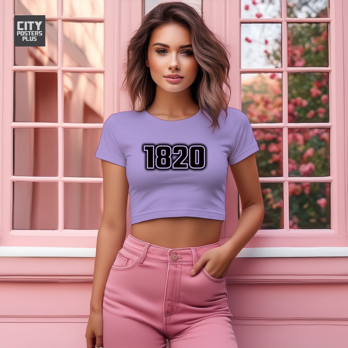 1820 Year Women Crop Top (Iris Lavender)