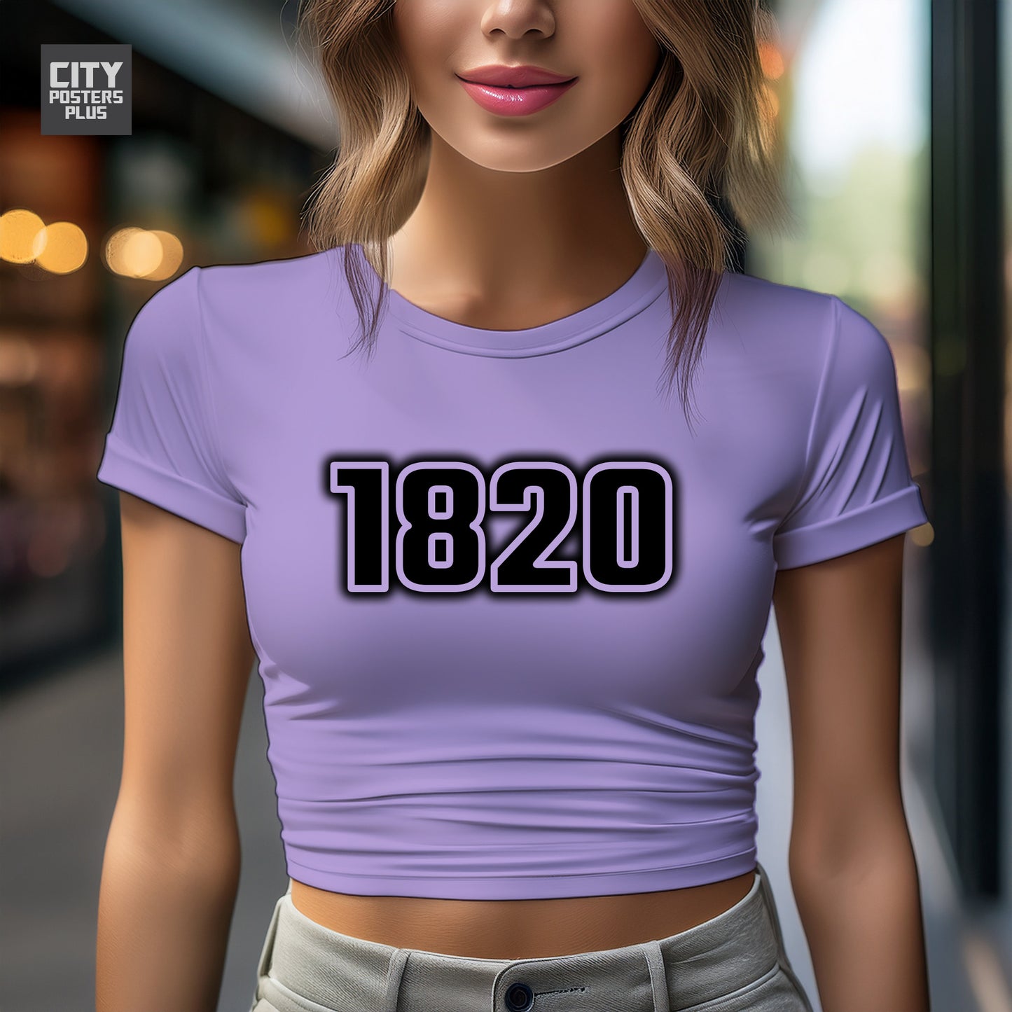 1820 Year Women Crop Top (Iris Lavender)
